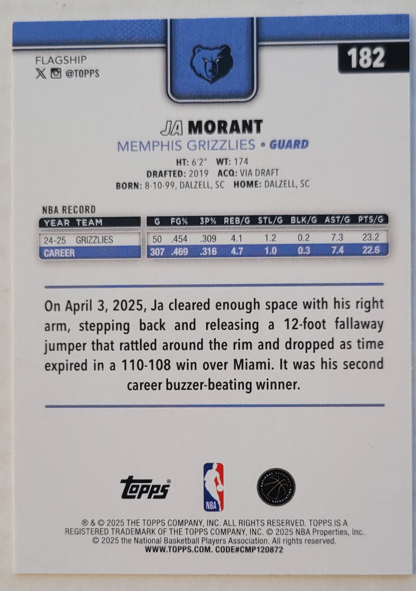 Ja Morant - 2025-26 Topps #182
