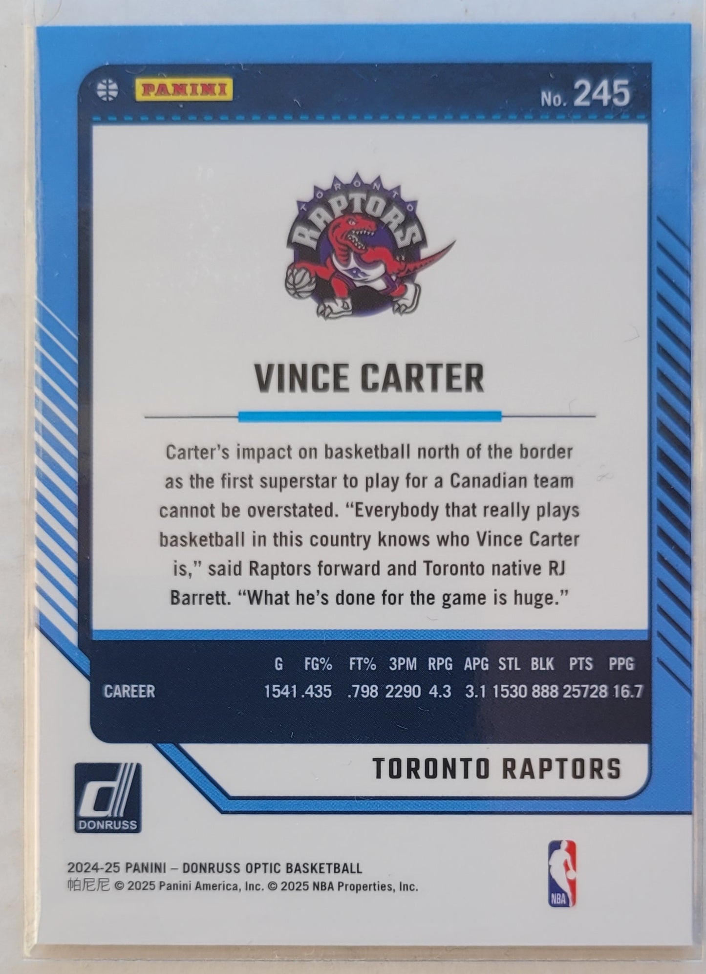 Vince Carter - 2024-25 Donruss Optic #245 LGD