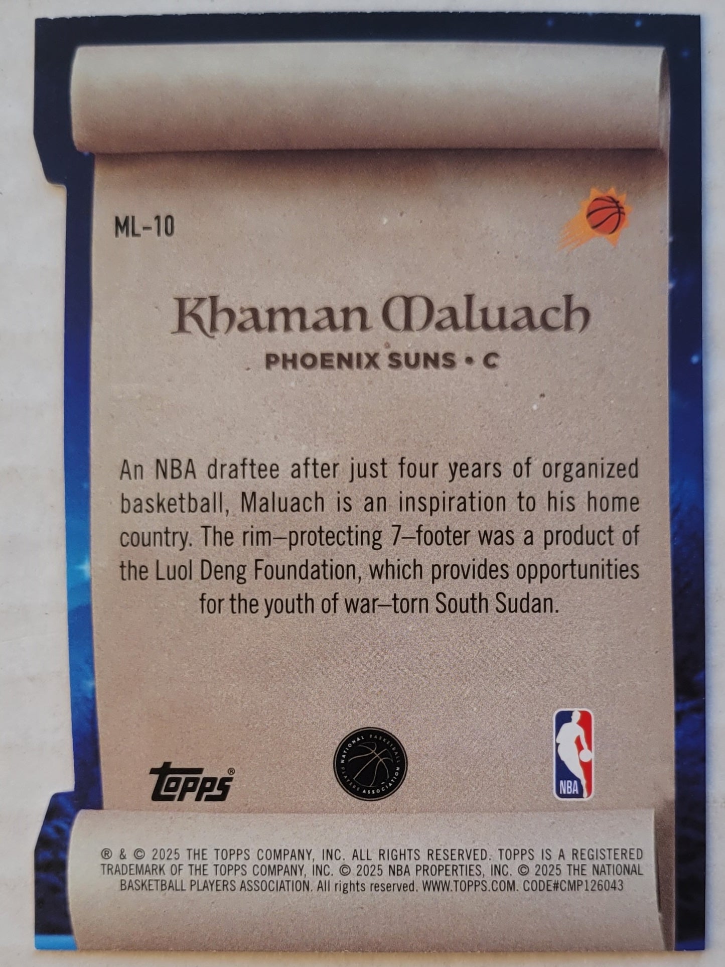 Khaman Maluach - 2025-26 Topps Holiday Making The Nice List #ML10