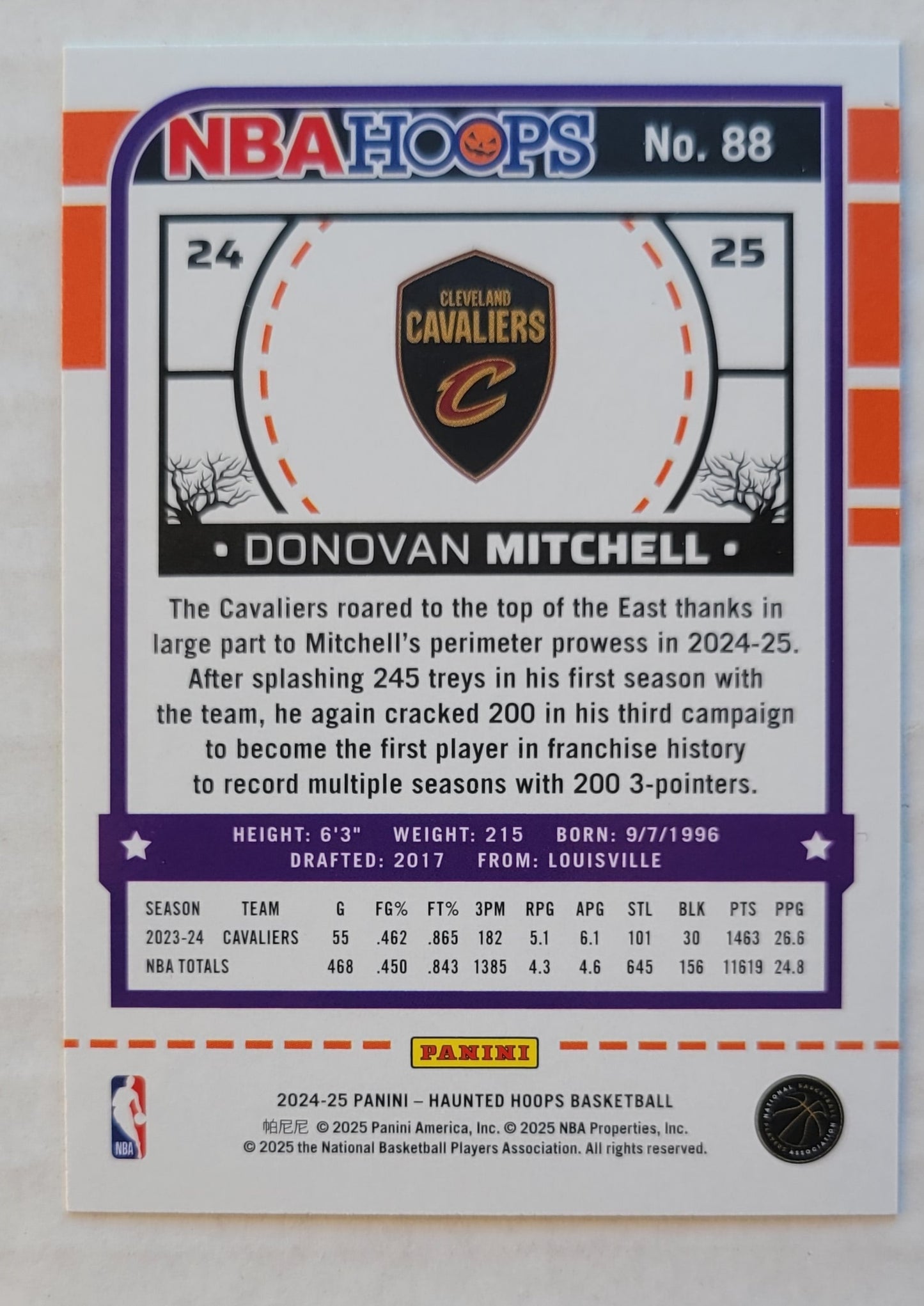 Donovan Mitchell - 2024-25 Hoops Haunted Hoops Slime #88