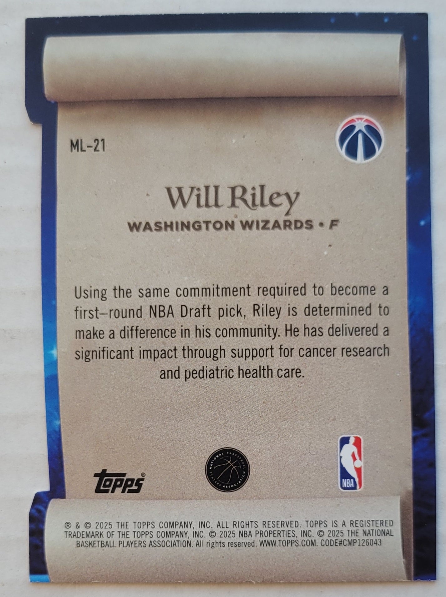 Will Riley - 2025-26 Topps Holiday Making The Nice List #ML21