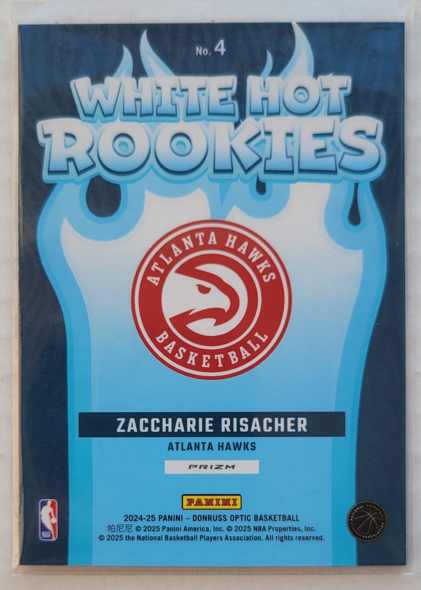 Zaccharie Risacher - 2024-25 Donruss Optic White Hot Rookies Holo #4