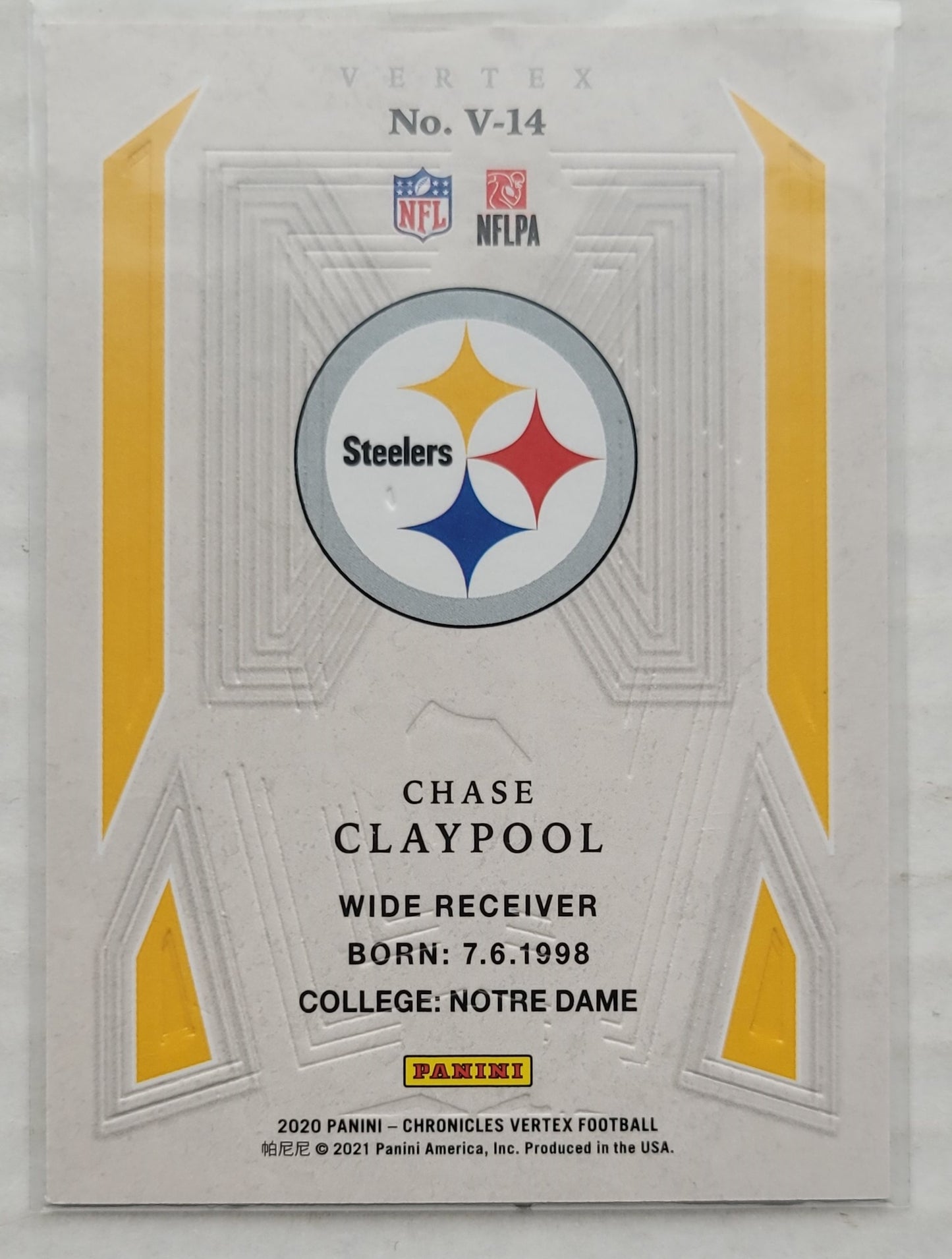 Chase Claypool - 2020 Panini Vertex #14 RC