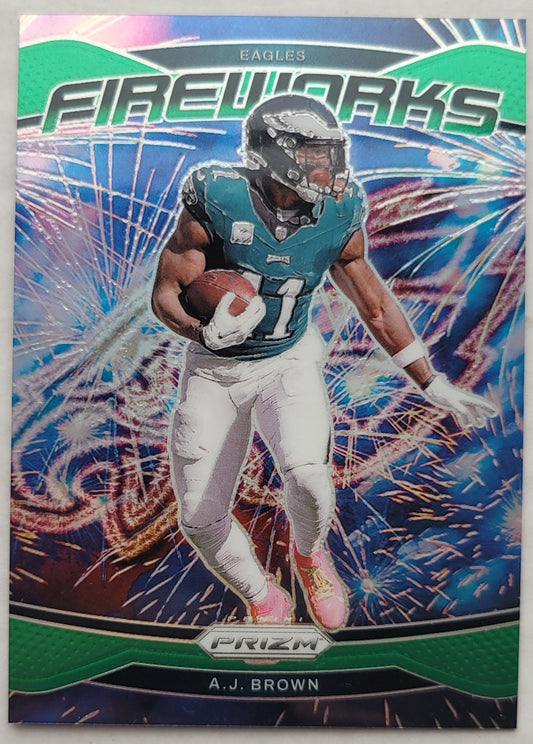 A.J. Brown - 2024 Panini Prizm Fireworks Prizms Green #13