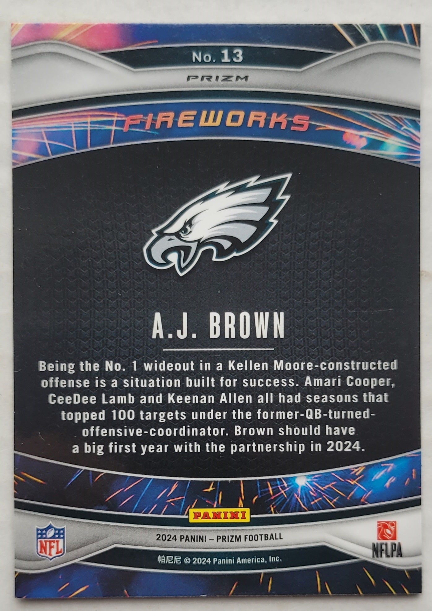 A.J. Brown - 2024 Panini Prizm Fireworks Prizms Green #13