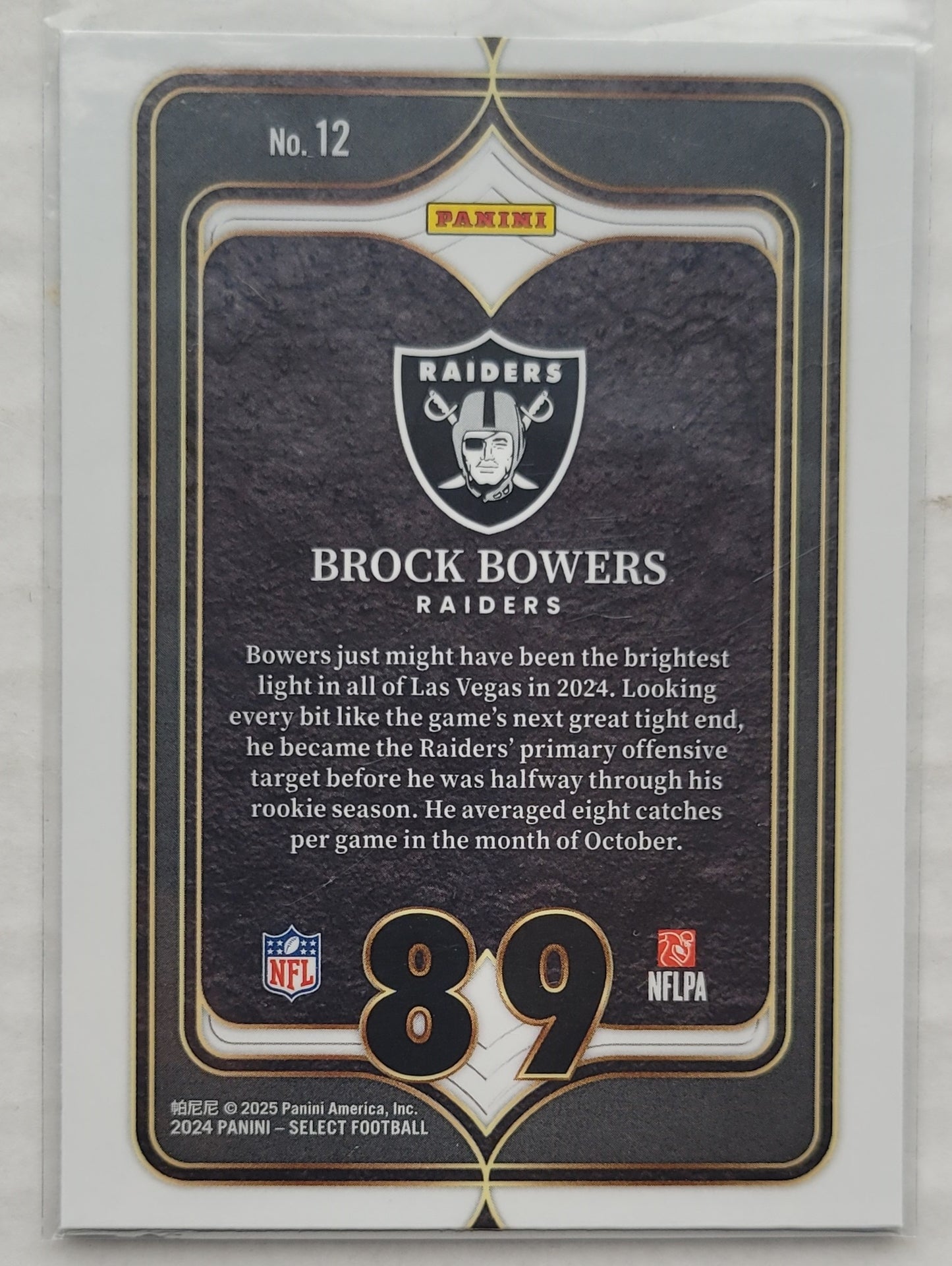 Brock Bowers - 2024 Select Select Numbers #12