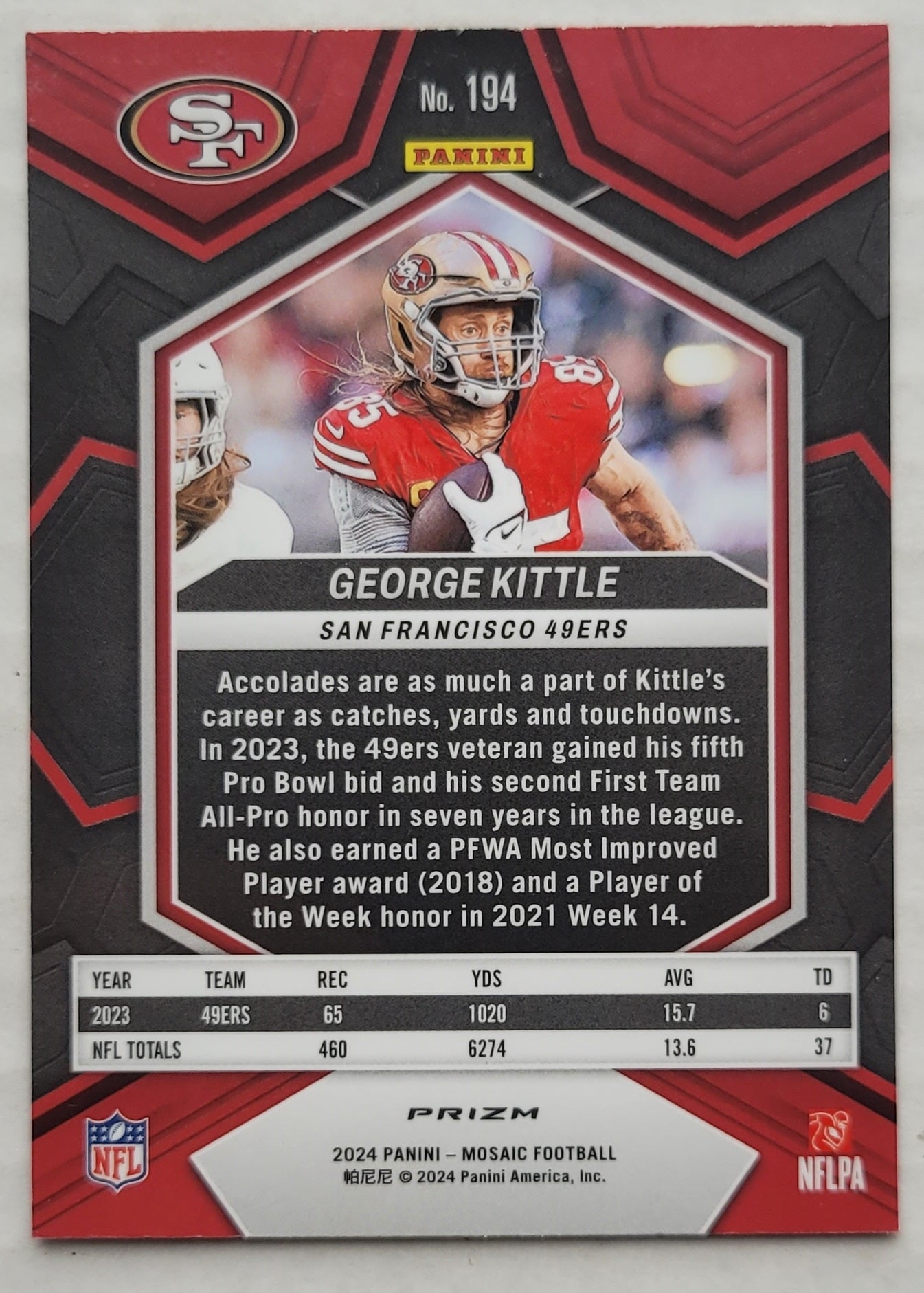 George Kittle - 2024 Panini Mosaic Mosaic #194