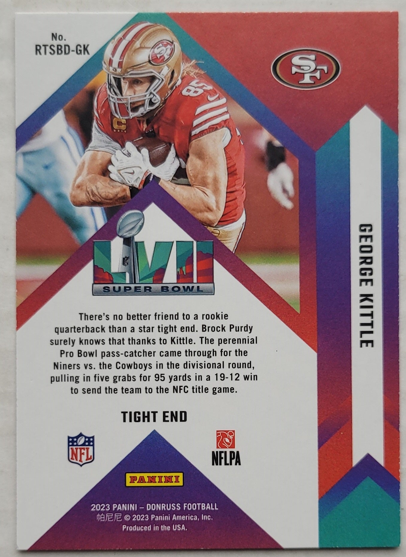 George Kittle - 2023 Donruss Road to the Super Bowl Divisional Round #3