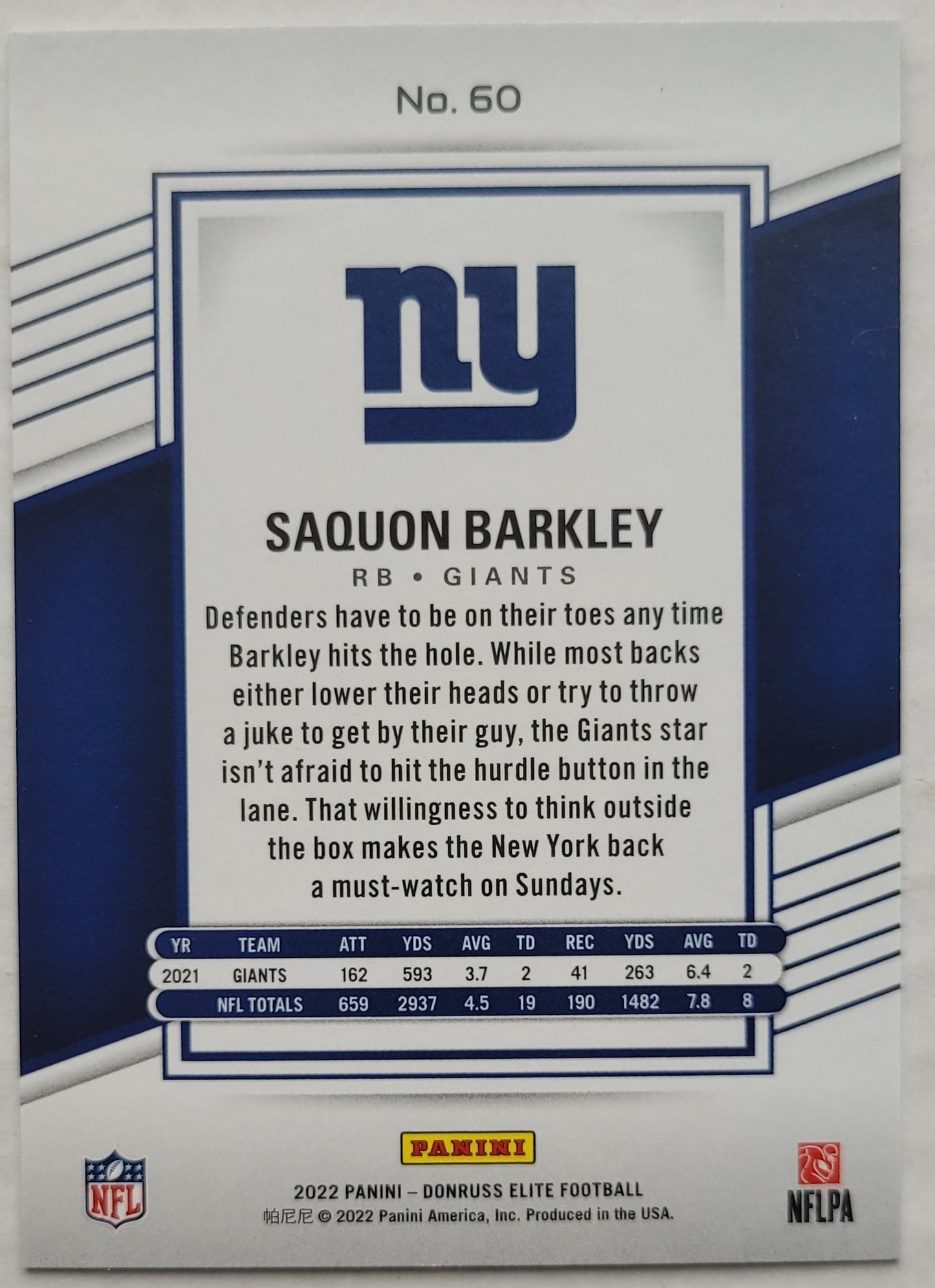 Saquon Barkley - 2022 Elite Green #60
