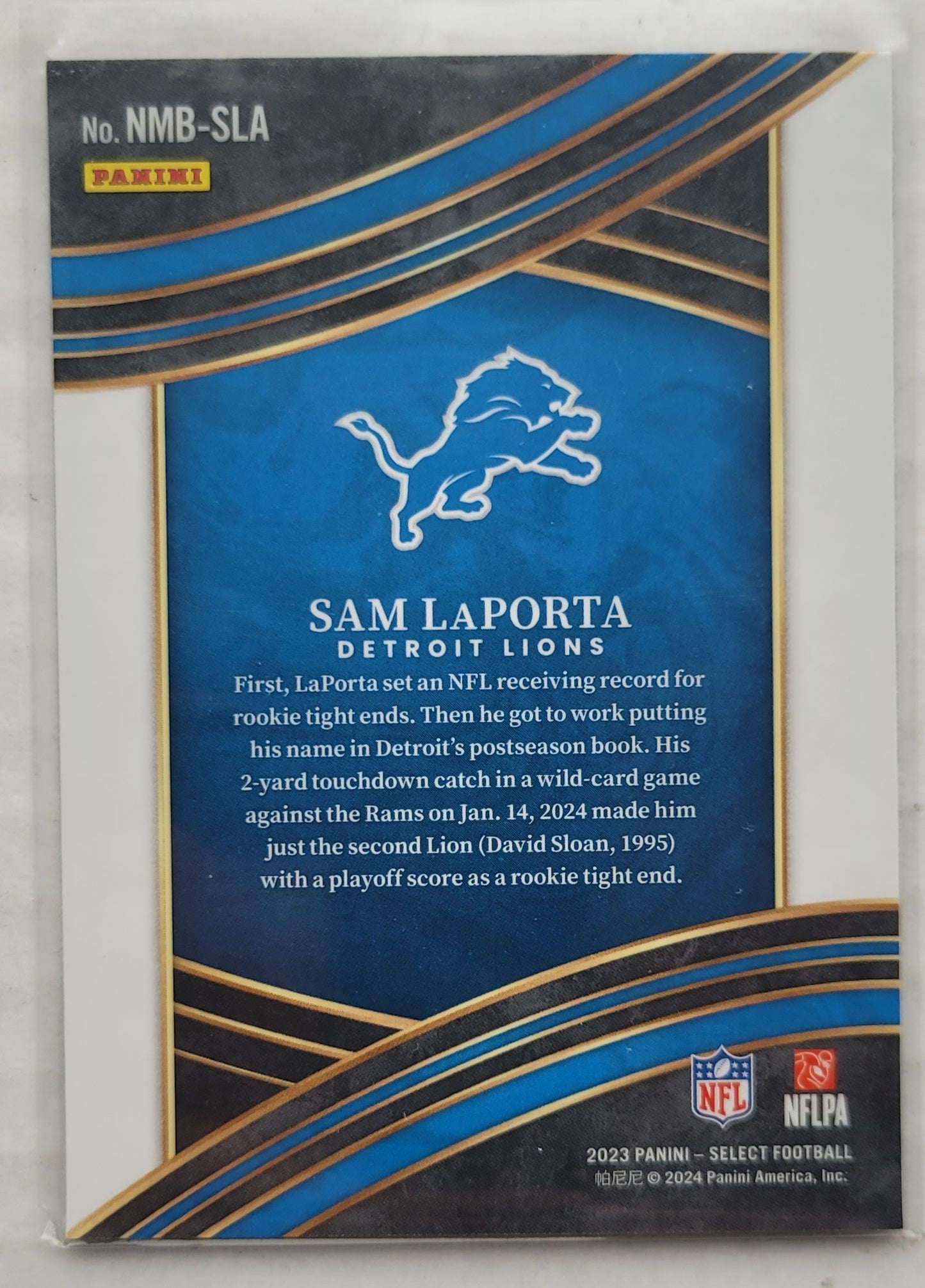 Sam LaPorta - 2023 Select Select Numbers #25