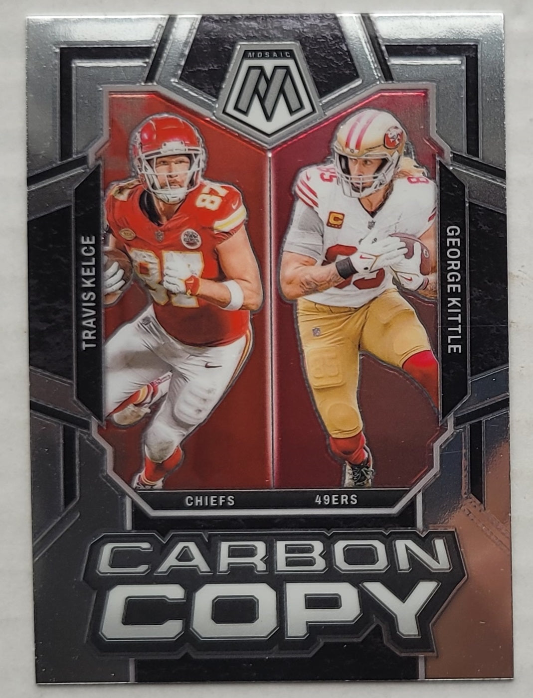 George Kittle / Travis Kelce - 2024 Panini Mosaic Carbon Copy #6