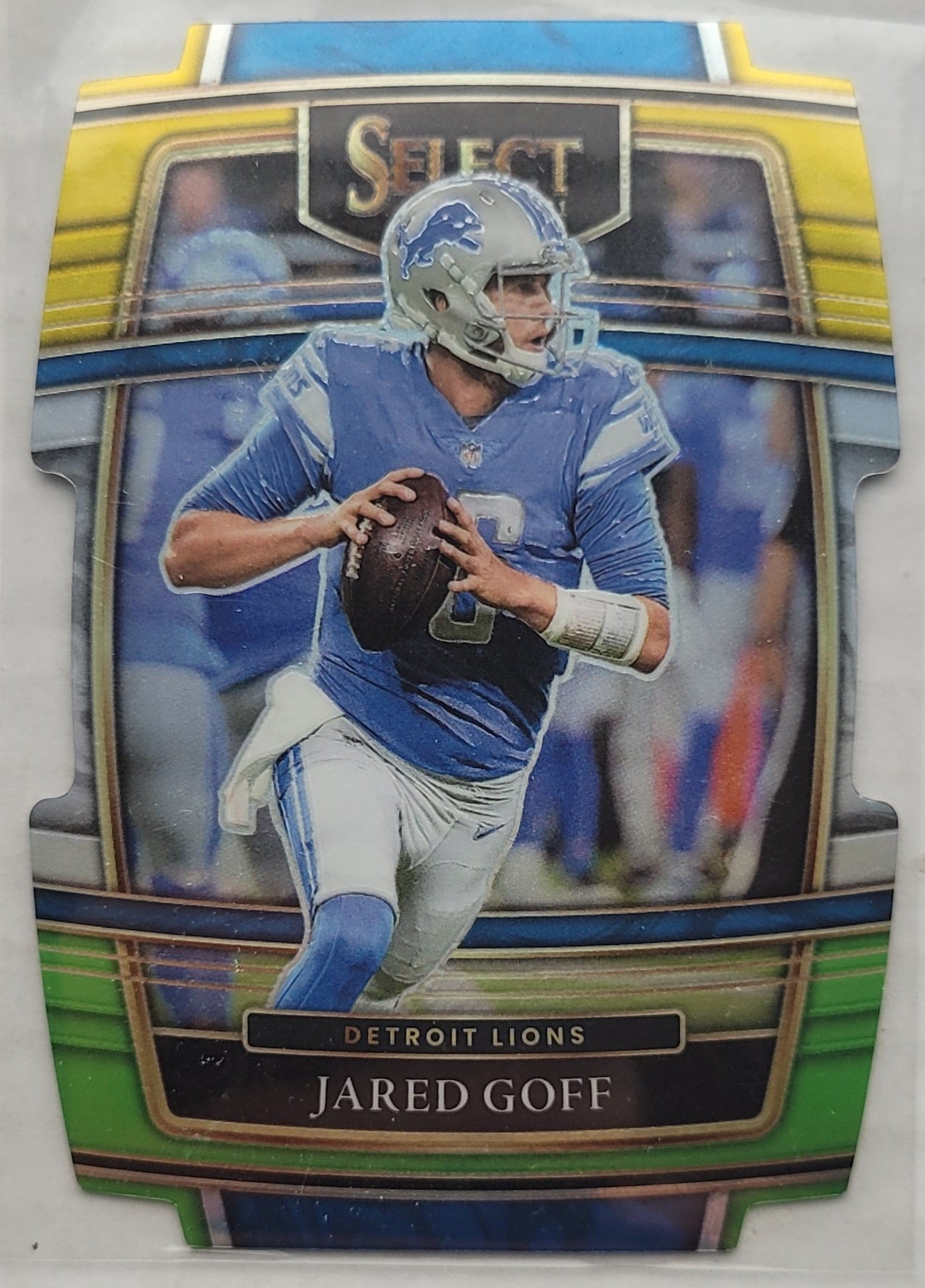Jared Goff - 2021 Select Prizm Green and Yellow Die Cut #13