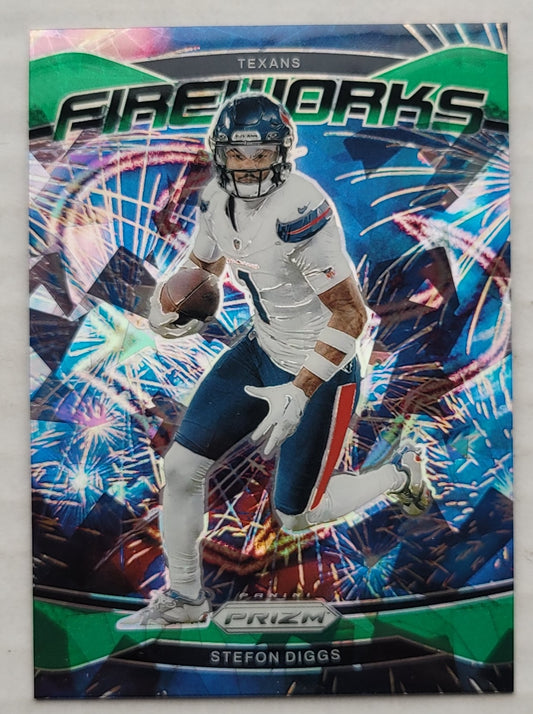 Stefon Diggs - 2024 Panini Prizm Fireworks Prizms Green Ice #9