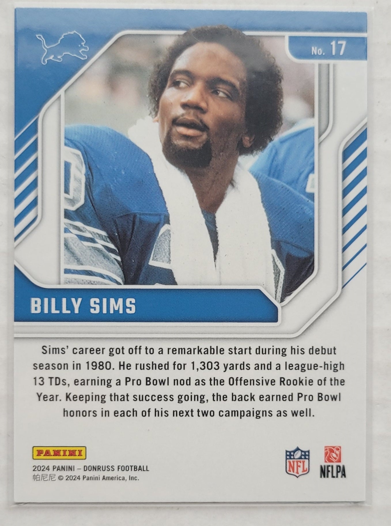 Billy Sims - 2024 Donruss The Legends Series #17