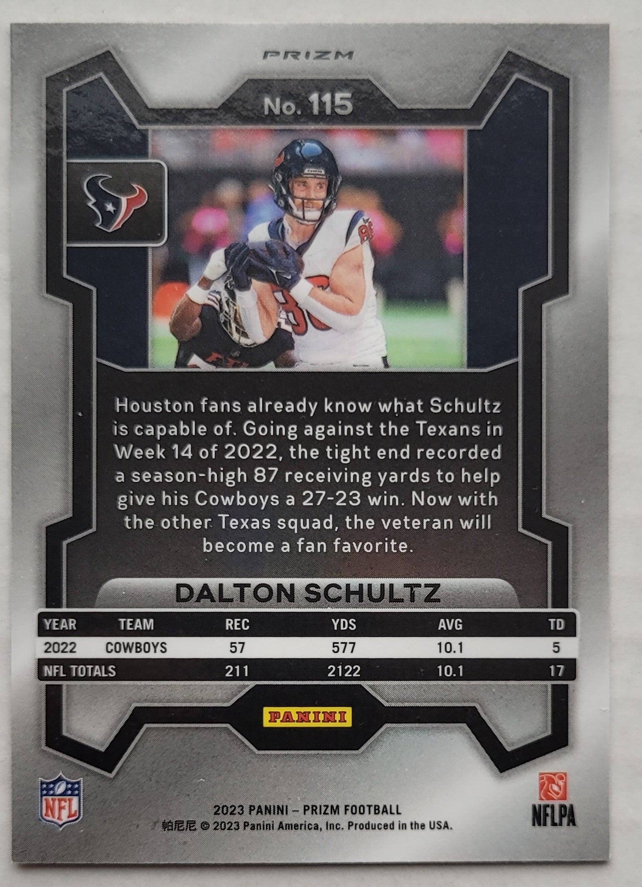Dalton Schultz - 2023 Panini Prizm Prizms Orange Disco #115