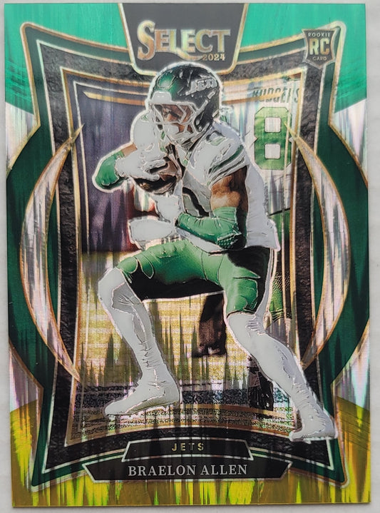 Braelon Allen - 2024 Select Prizm Green and Yellow Shock #10 RC