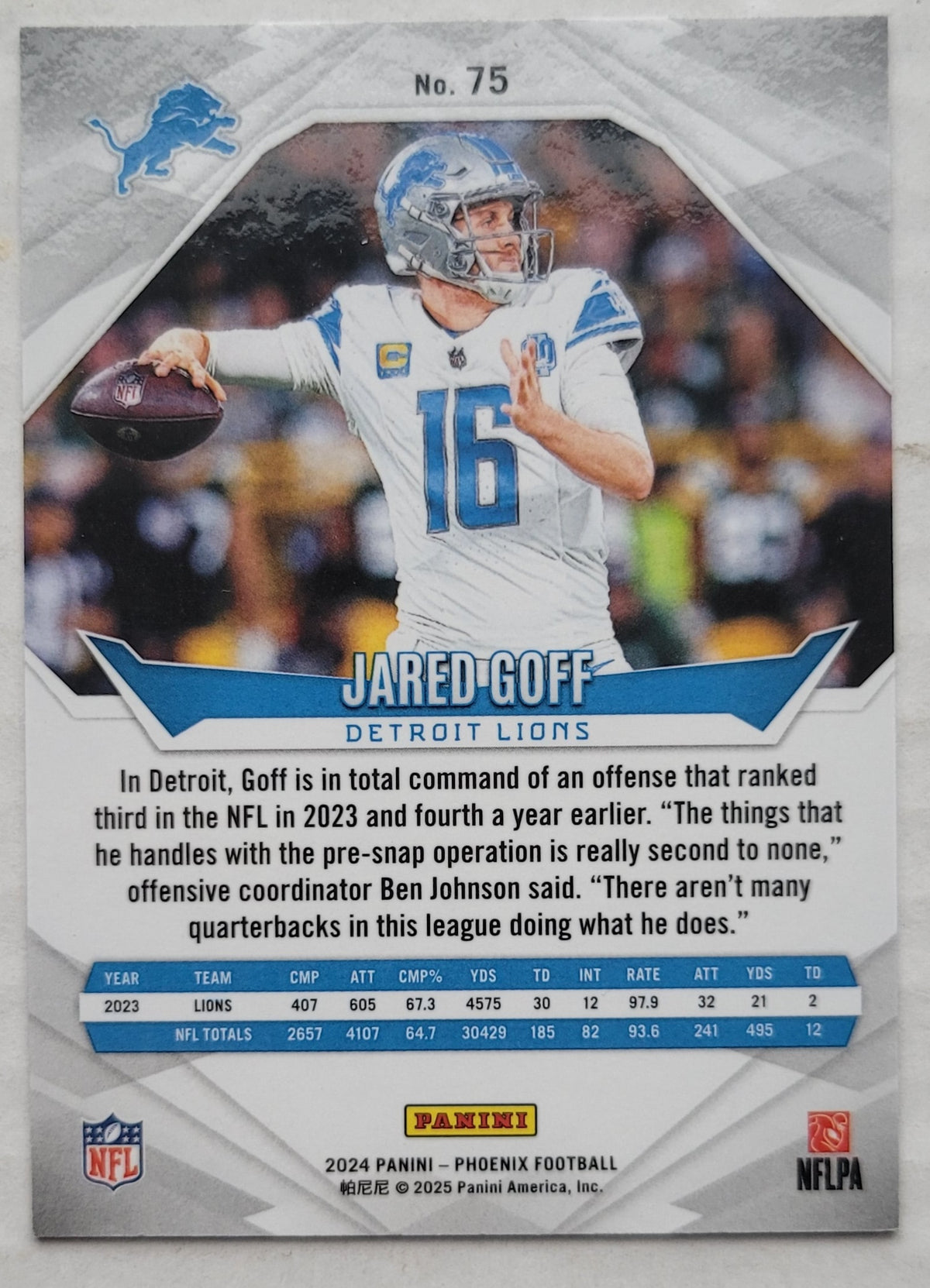 Jared Goff - 2024 Panini Phoenix Silver #75