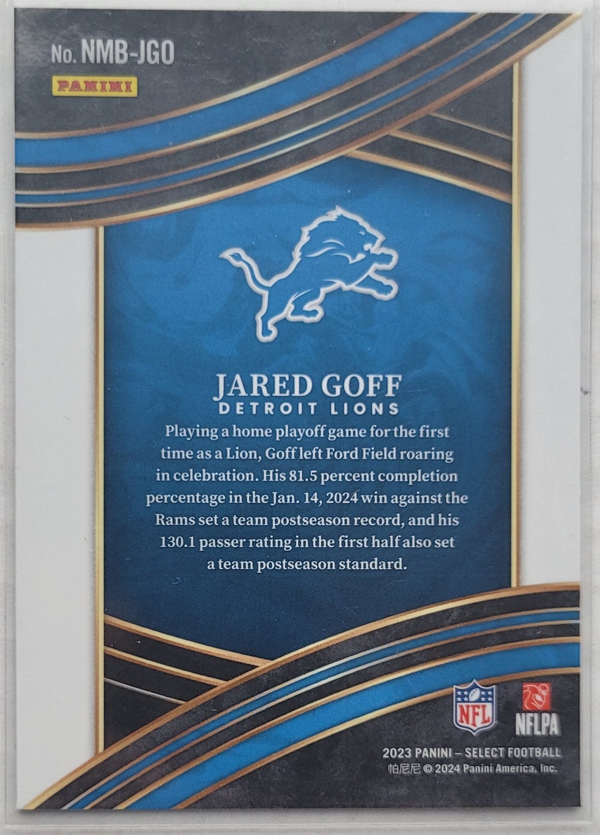 Jared Goff - 2023 Select Select Numbers #10
