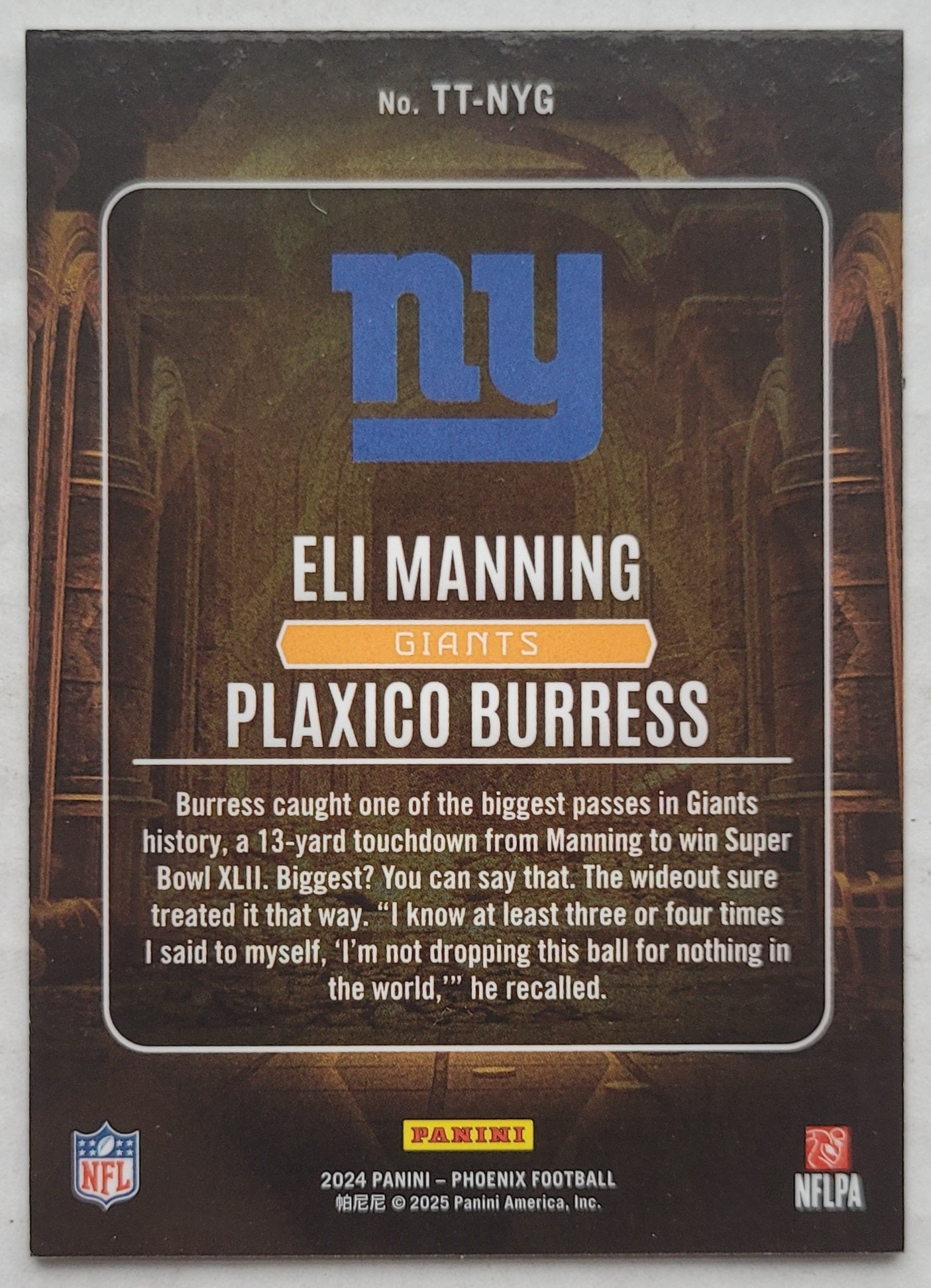 Eli Manning / Plaxico Burress - 2024 Panini Phoenix Treasured Tandems #TT-NYG