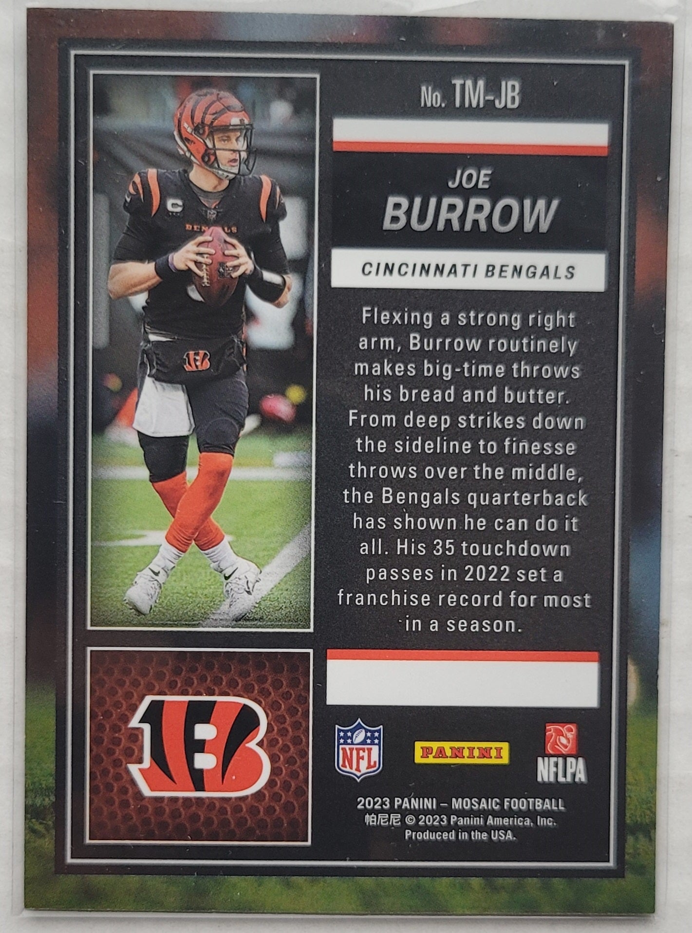 Joe Burrow - 2023 Panini Mosaic Touchdown Masters #2