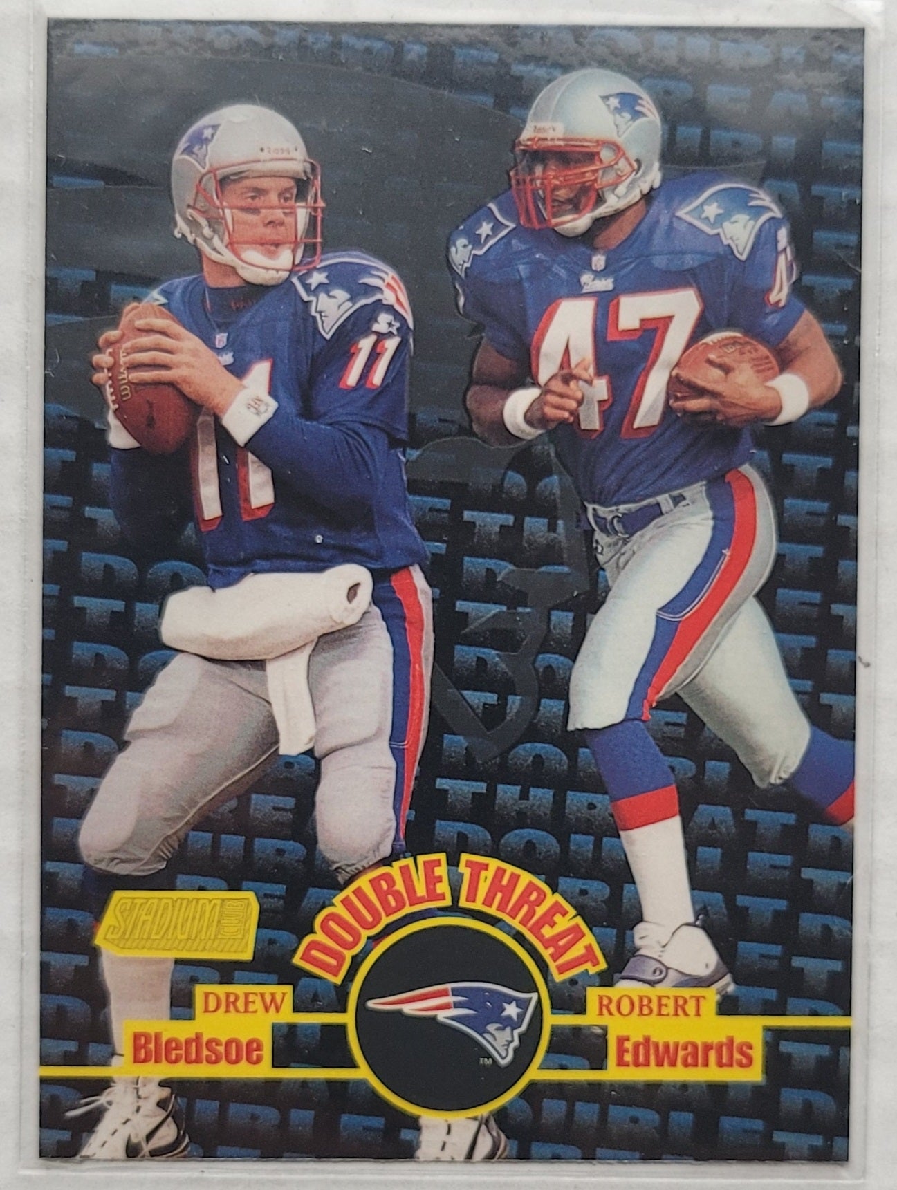 Drew Bledsoe / Robert Edwards - 1998 Stadium Club Double Threat #DT3