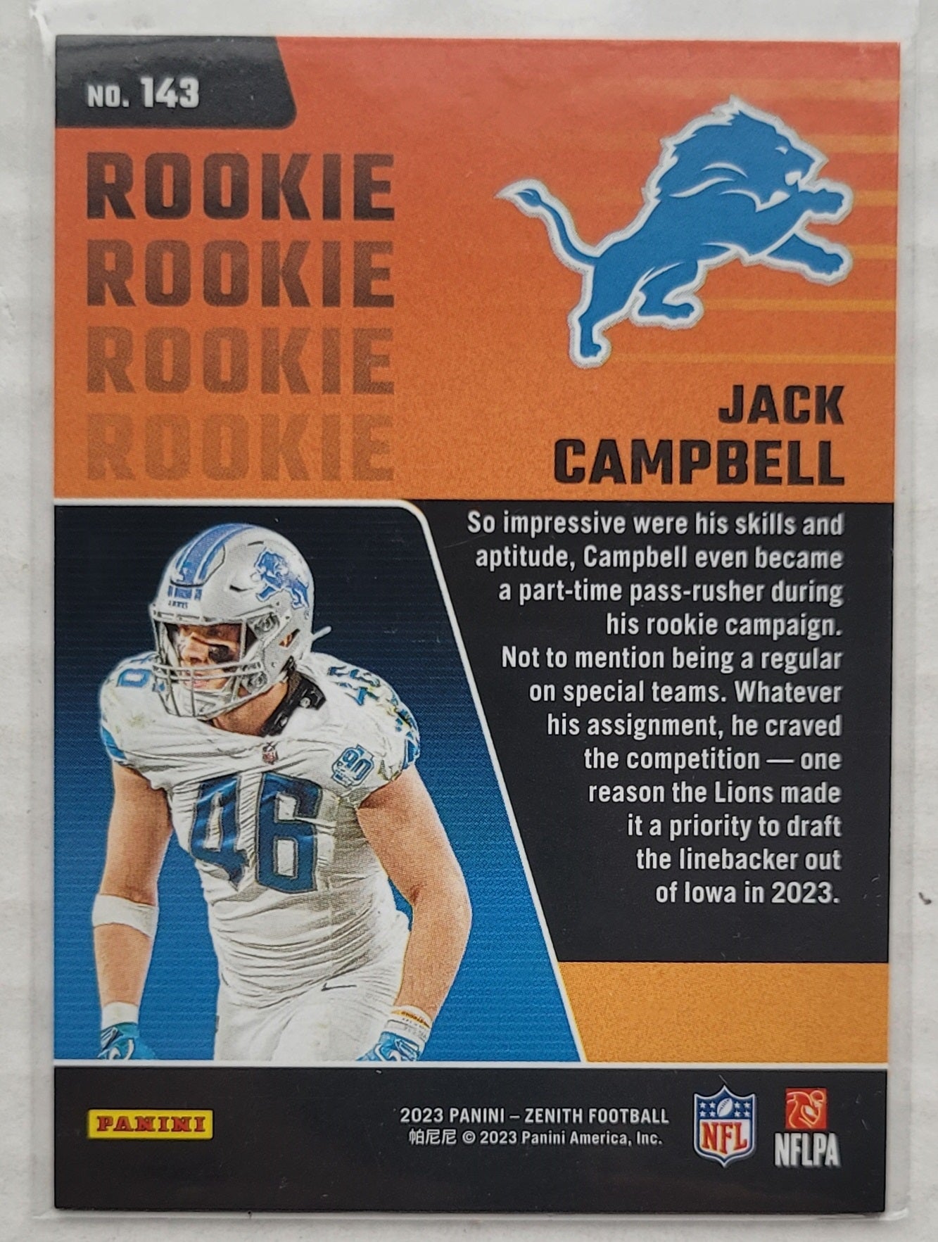 Jack Campbell - 2023 Zenith Red Zone #143 RC