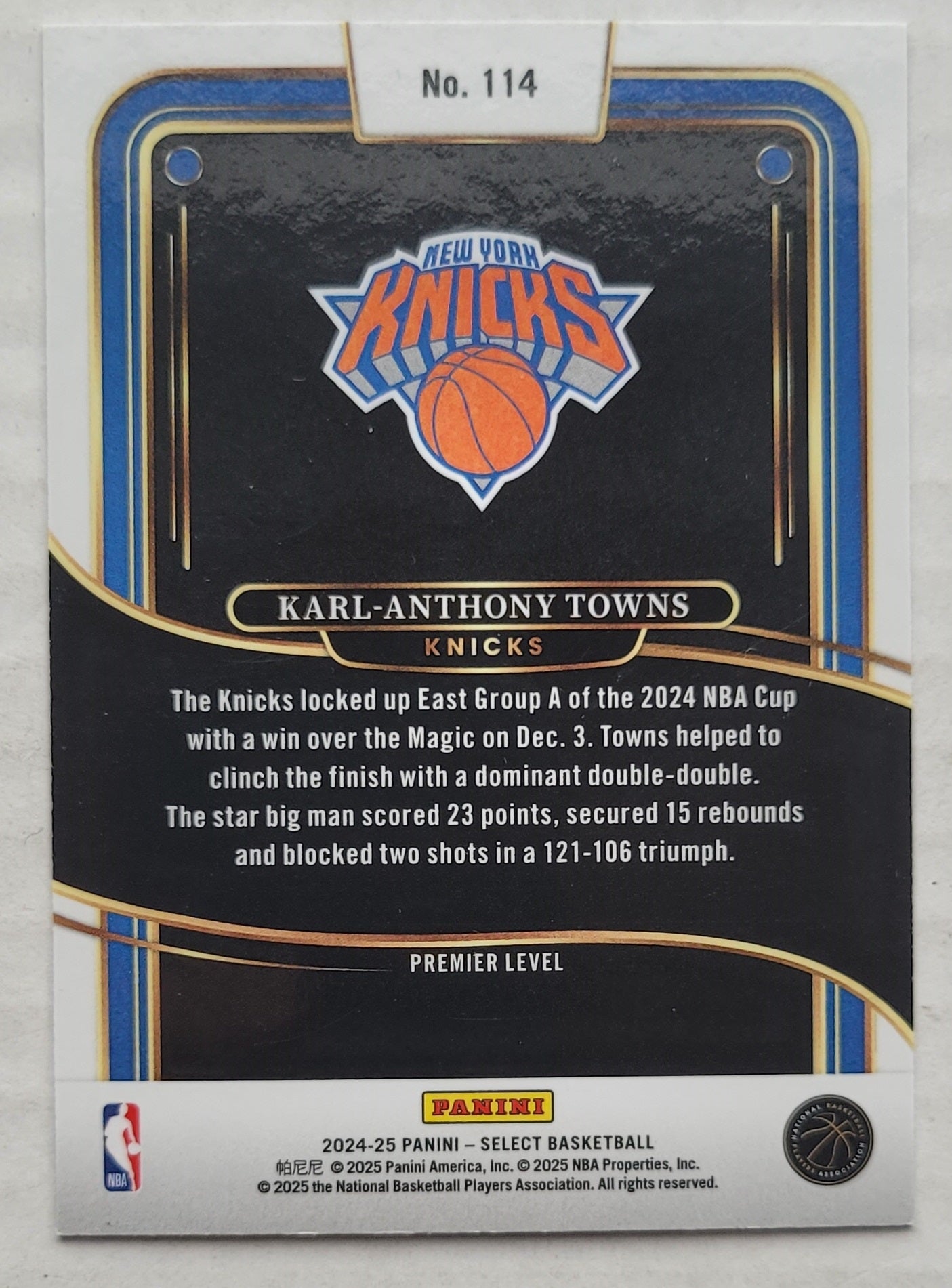 Karl-Anthony Towns - 2024-25 Select Blue #114
