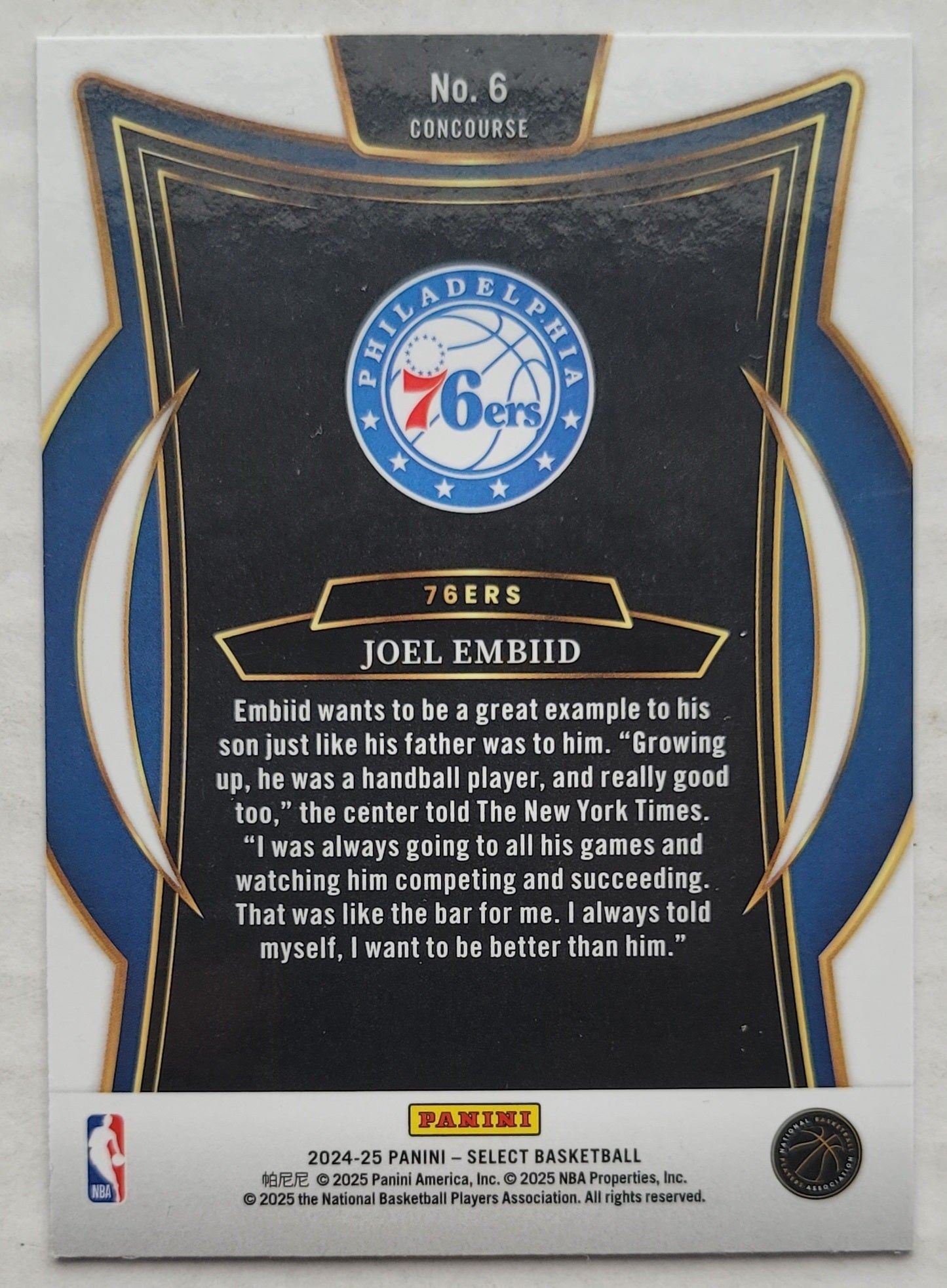 Joel Embiid - 2024-25 Select Blue #6