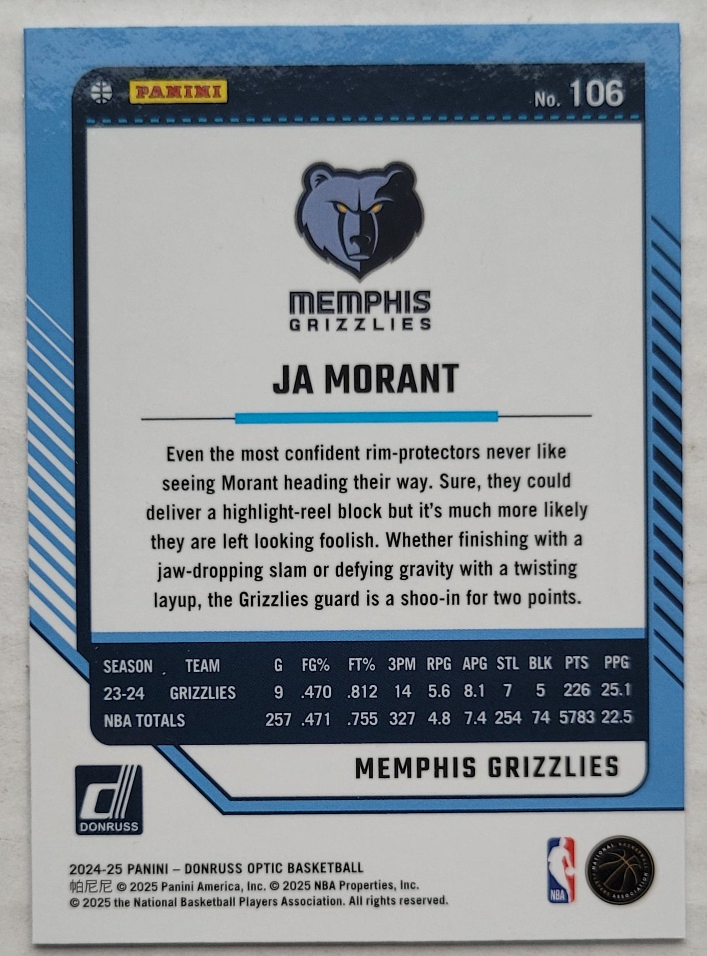 Ja Morant - 2024-25 Donruss Optic #106