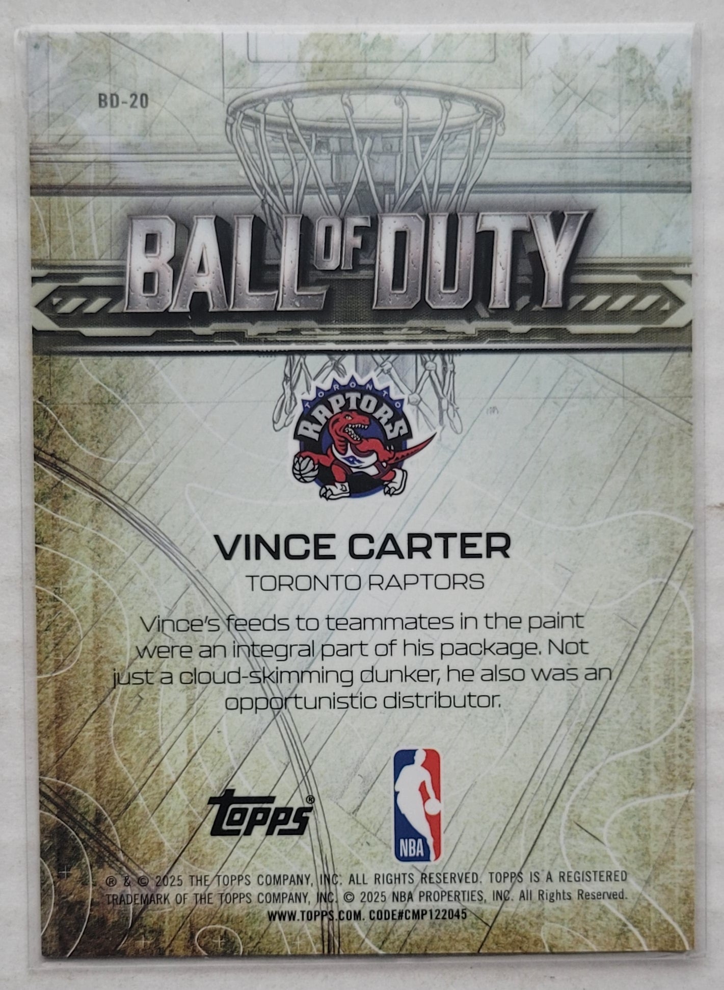Vince Carter - 2025-26 Topps Chrome Ball of Duty #BD20
