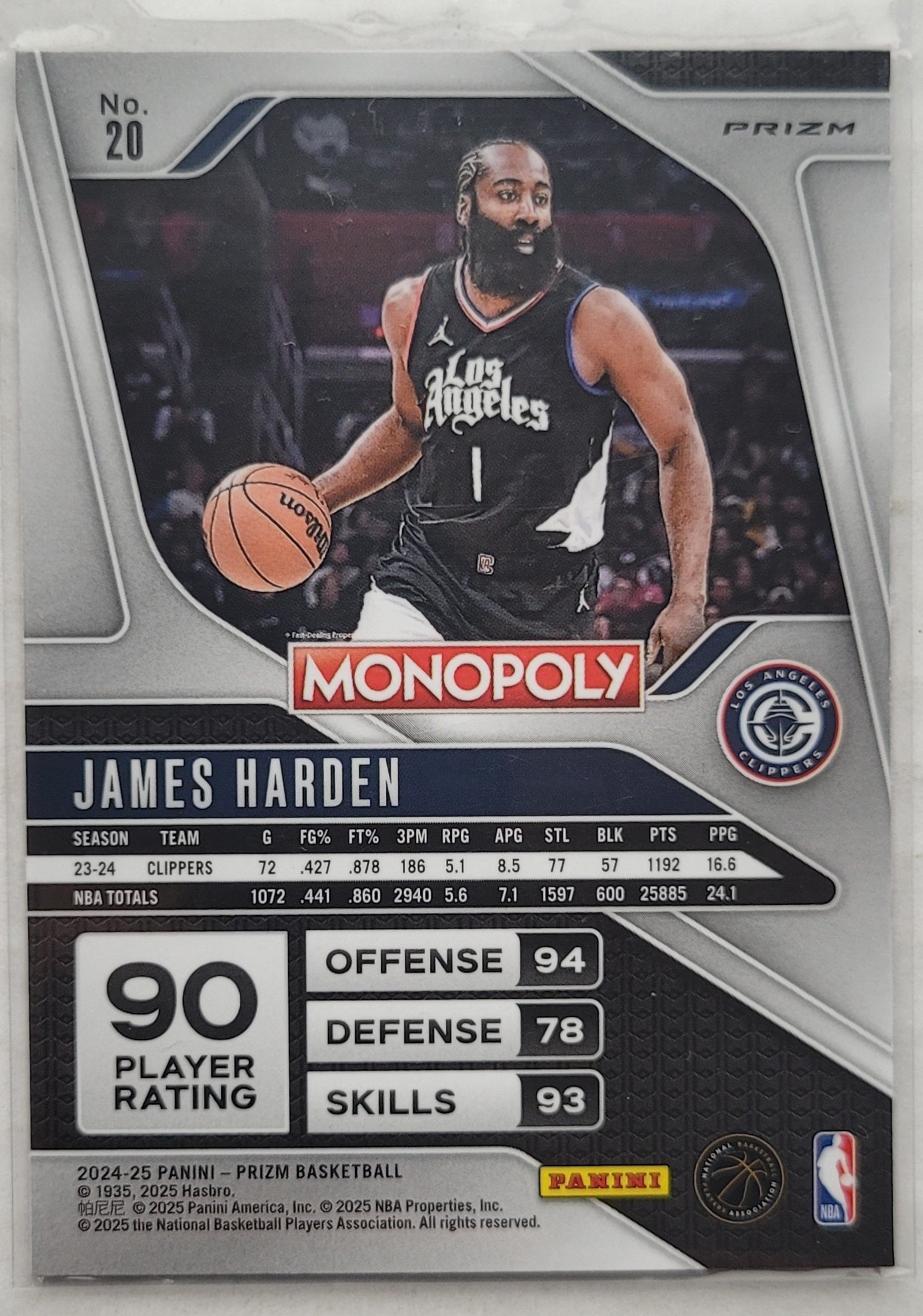 James Harden - 2024-25 Panini Prizm Monopoly Red #20