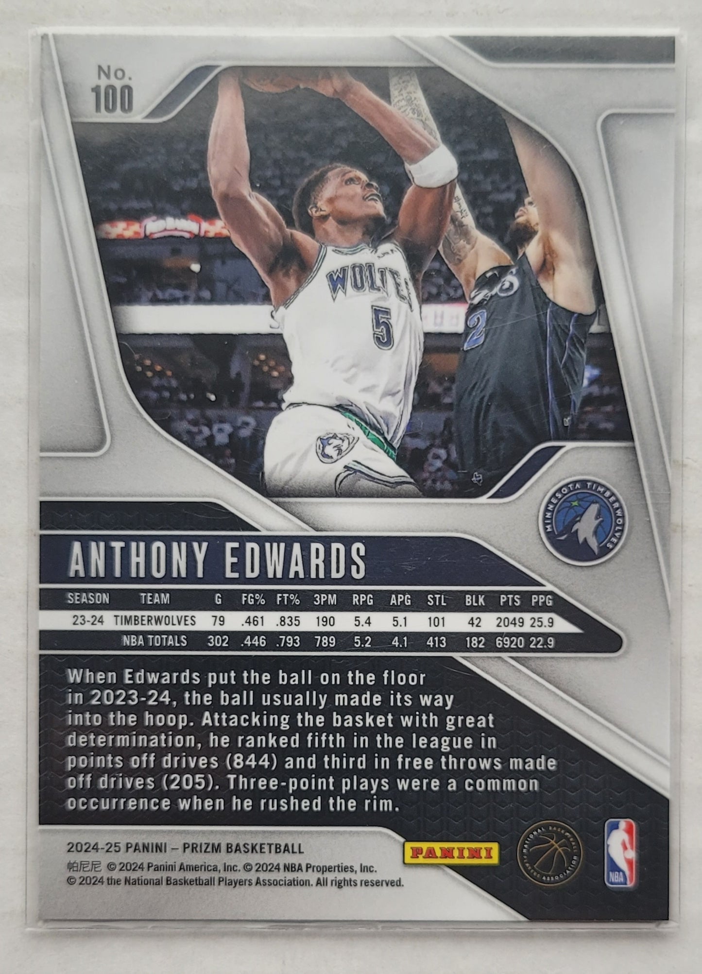 Anthony Edwards - 2024-25 Panini Prizm #100
