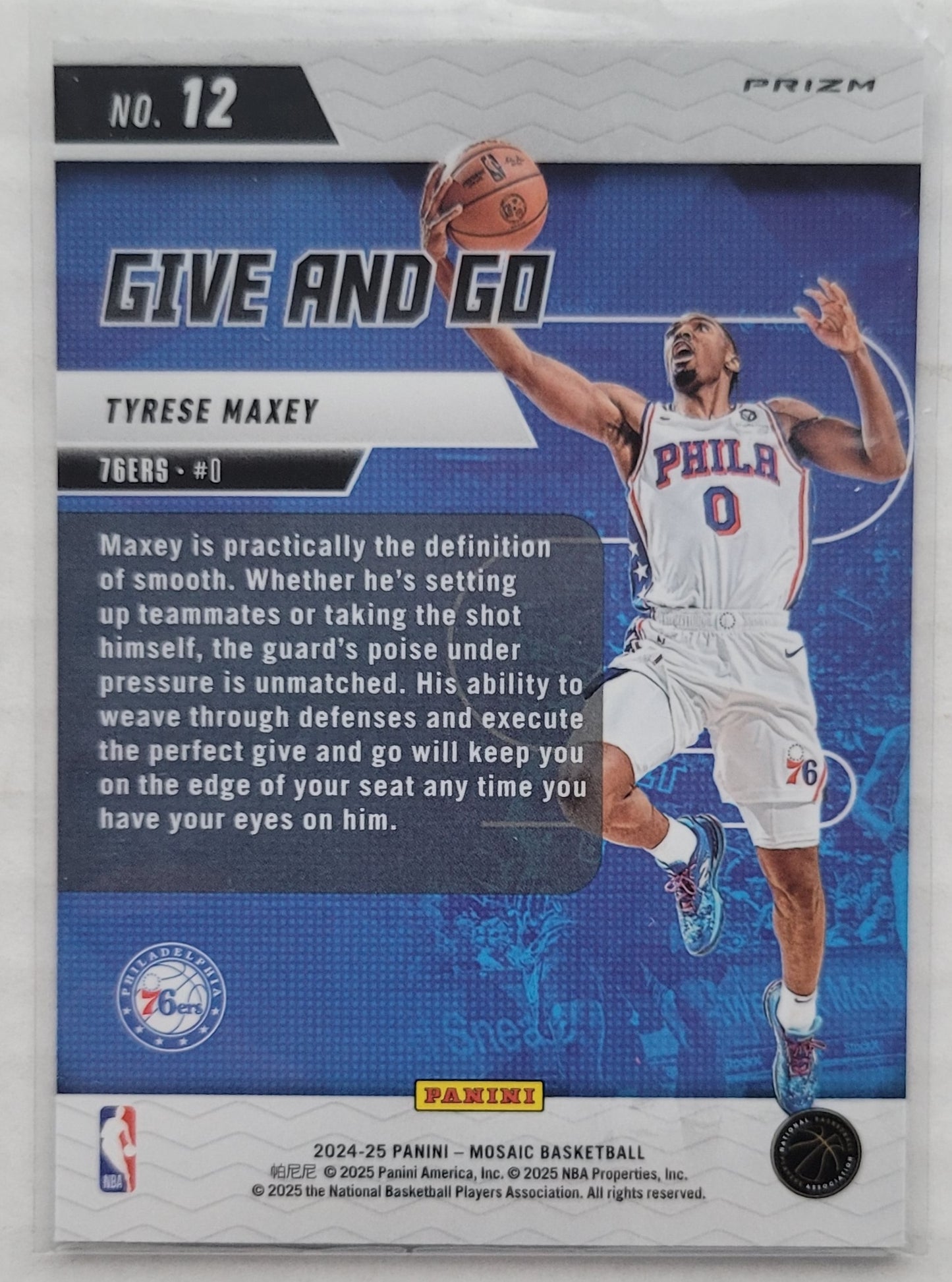 Tyrese Maxey - 2024-25 Panini Mosaic Give and Go Mosaic #12
