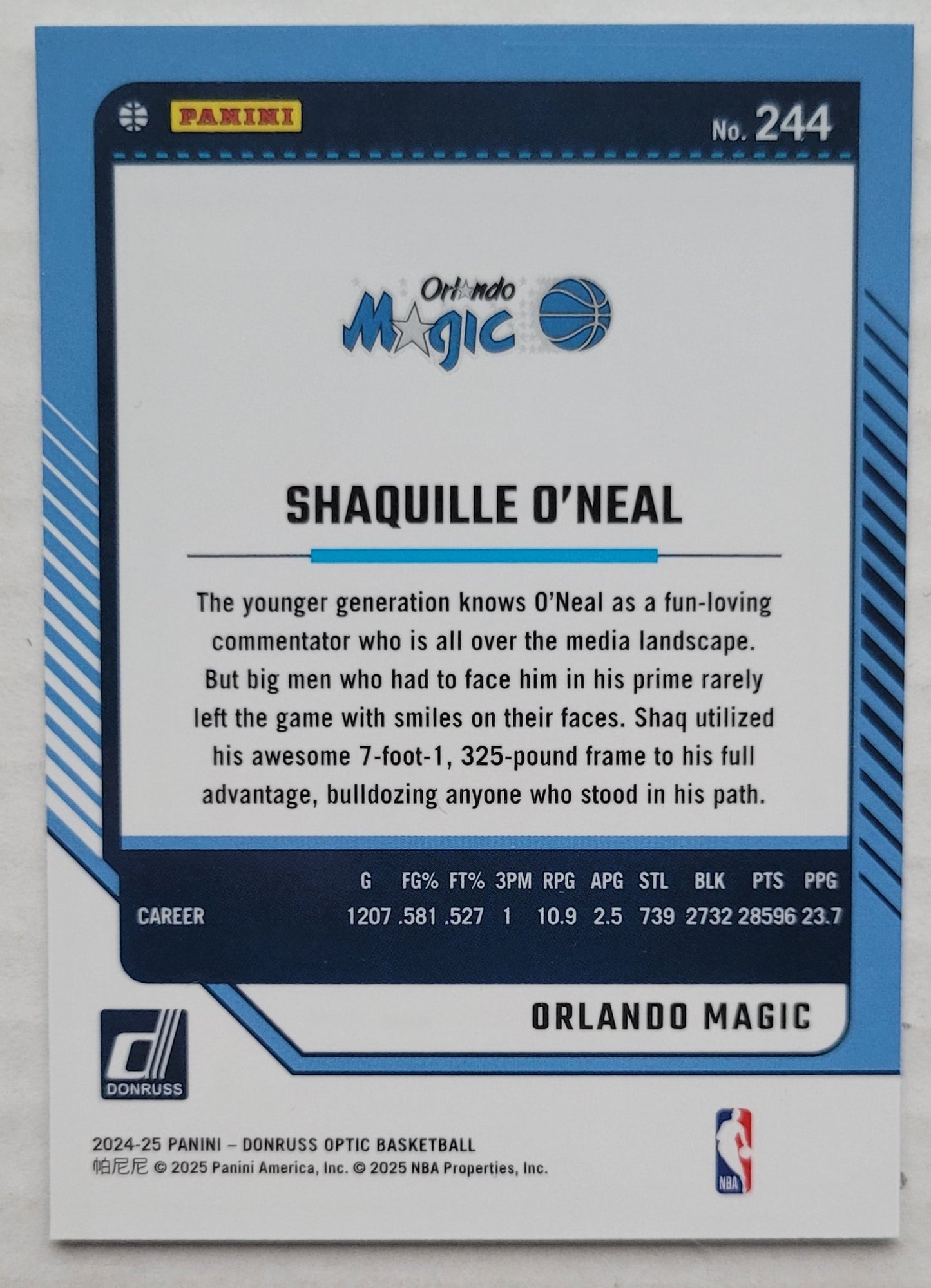 Shaquille O'Neal - 2024-25 Donruss Optic #244 LGD