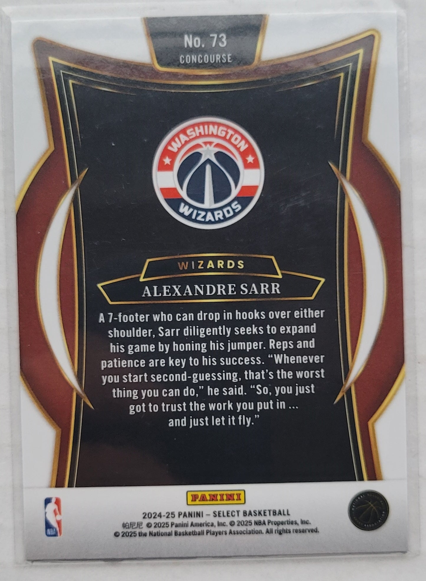Alexandre Sarr - 2024-25 Select #73 RC