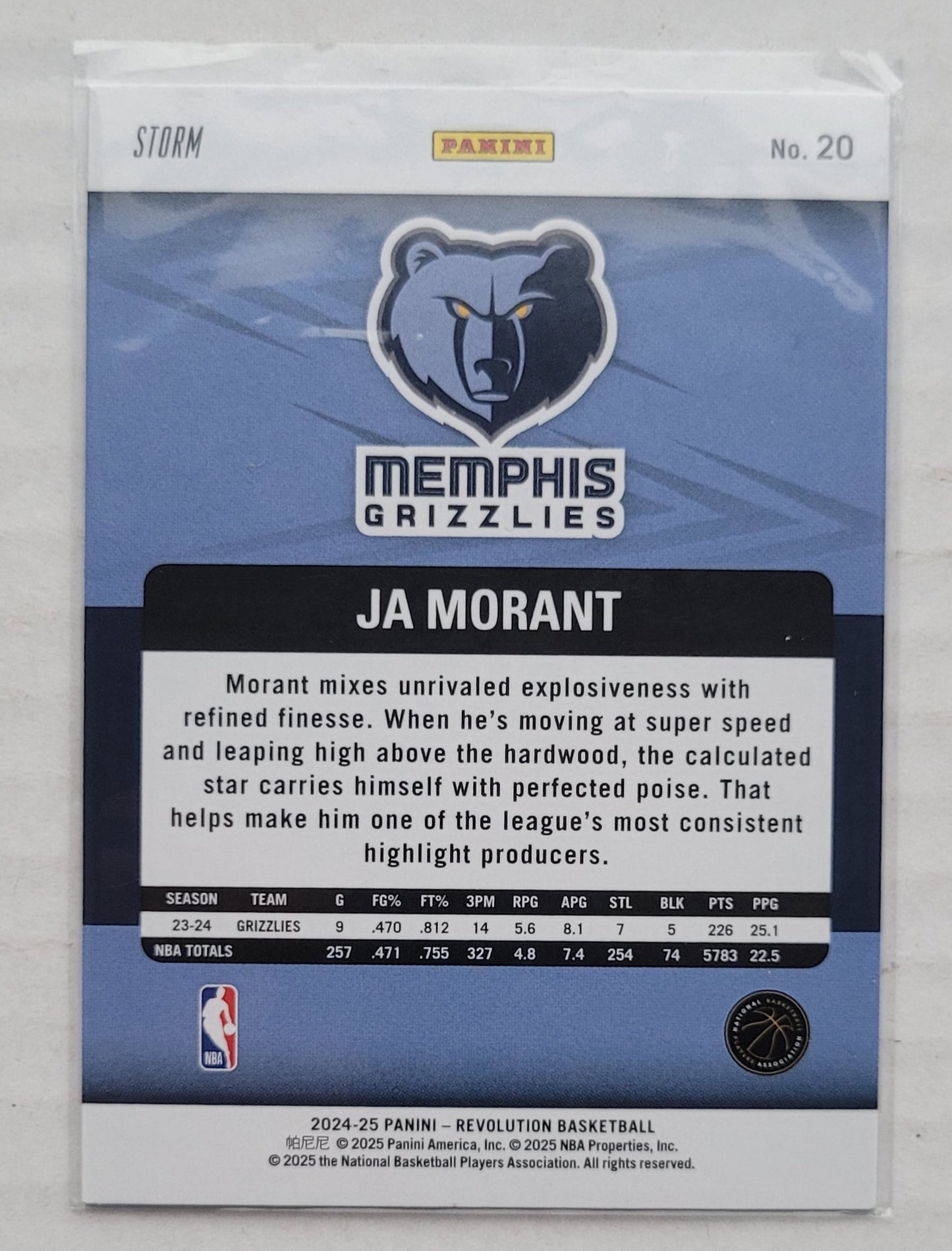 Ja Morant - 2024-25 Panini Revolution Blue Storm #20