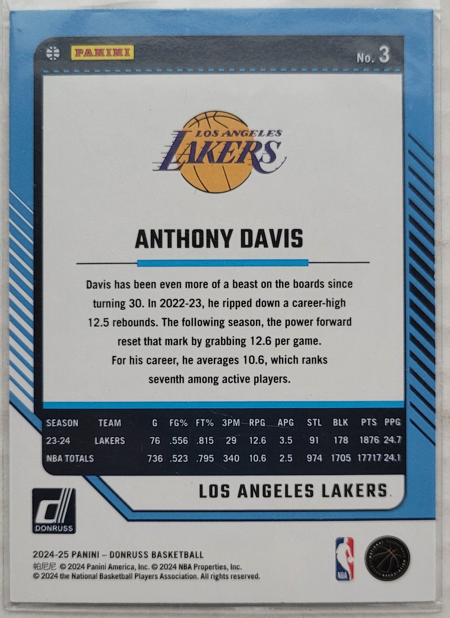 Anthony Davis - 2024-25 Donruss Holo Green Laser #3