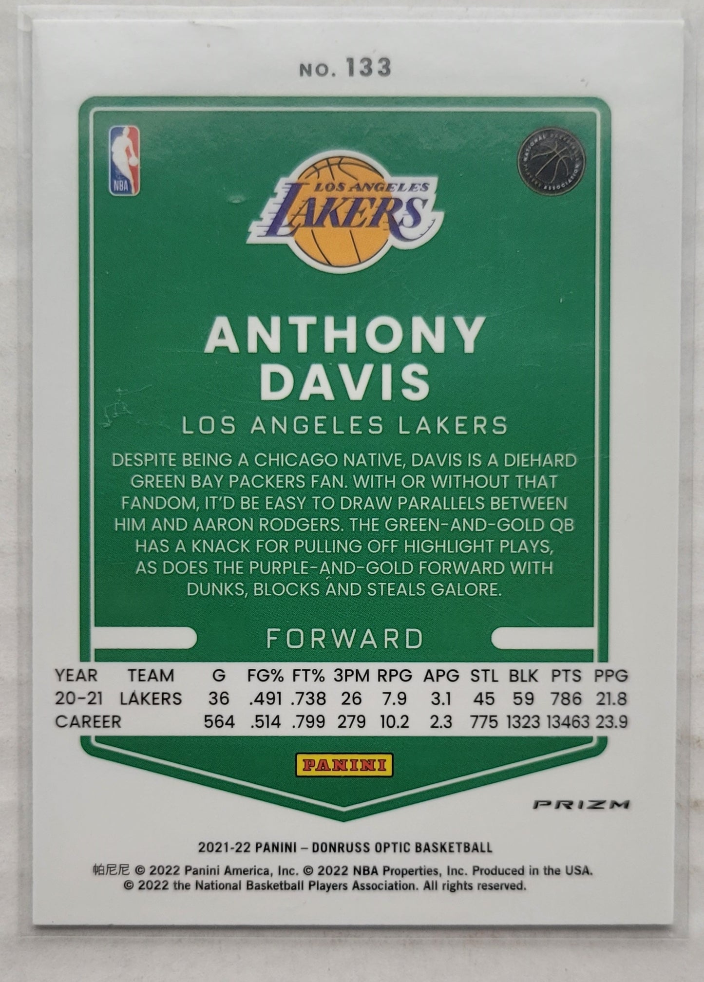 Anthony Davis - 2021-22 Donruss Optic Holo #133