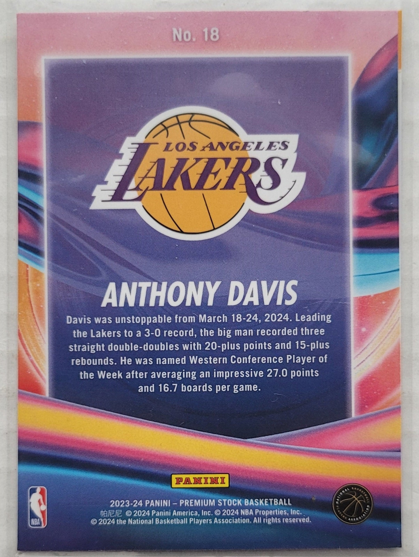 Anthony Davis - 2023-24 Hoops Premium Stock Anti Gravity #18