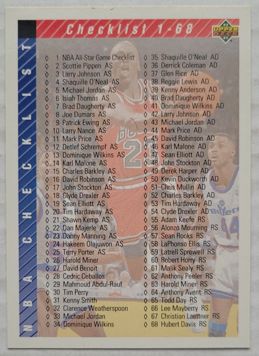 Michael Jordan - 1992-93 Upper Deck International French #254 Checklist 1-128