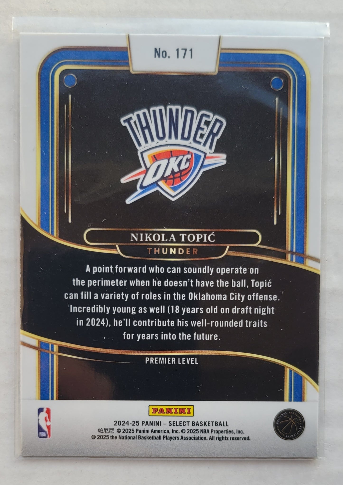 Nikola Topic - 2024-25 Select Blue #171 RC