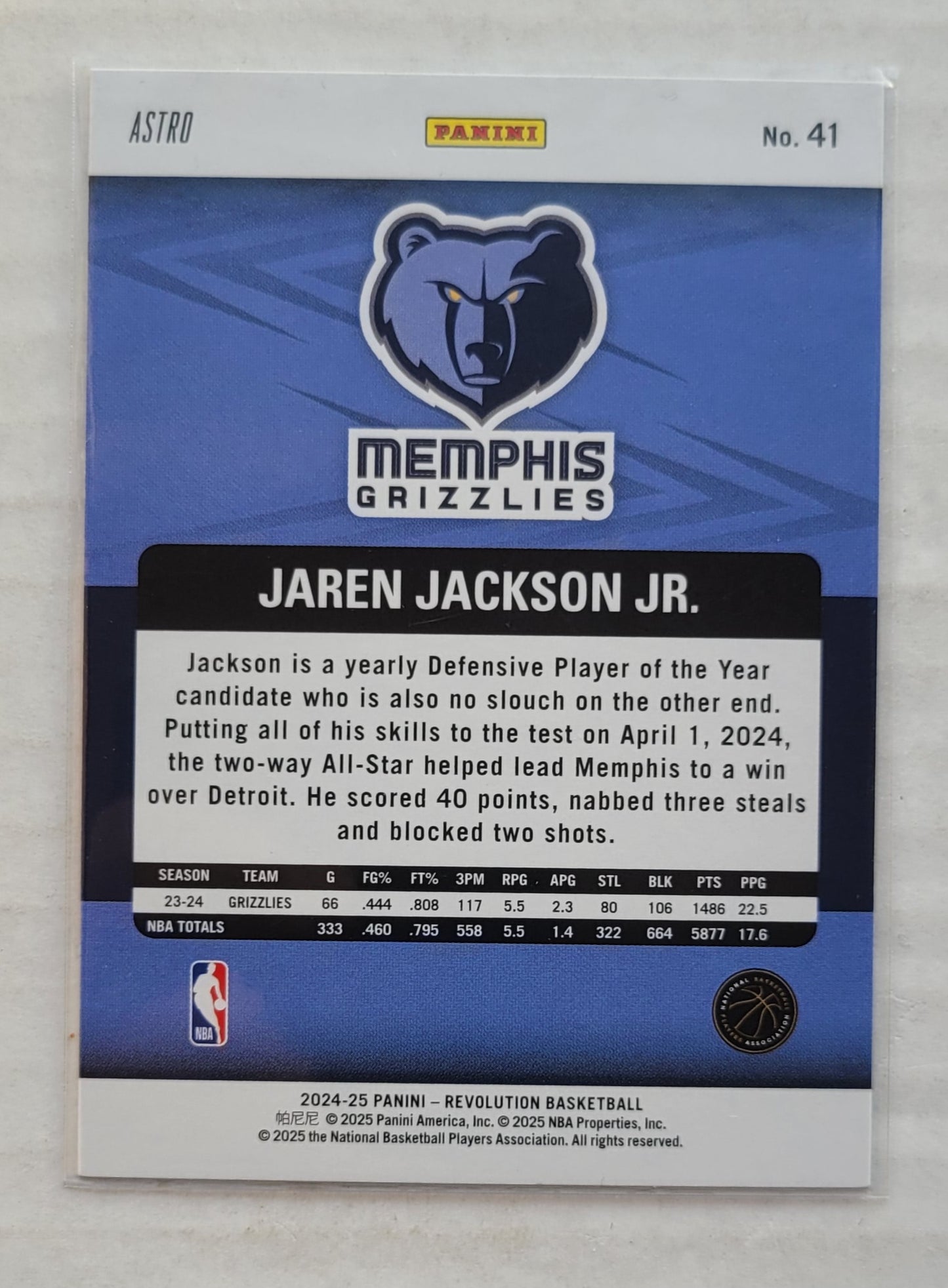 Jaren Jackson Jr. - 2024-25 Panini Revolution Astro #41
