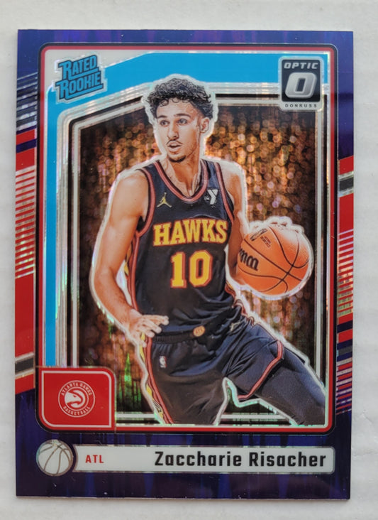 Zaccharie Risacher - 2024-25 Donruss Optic Purple Shock #268 RR RC