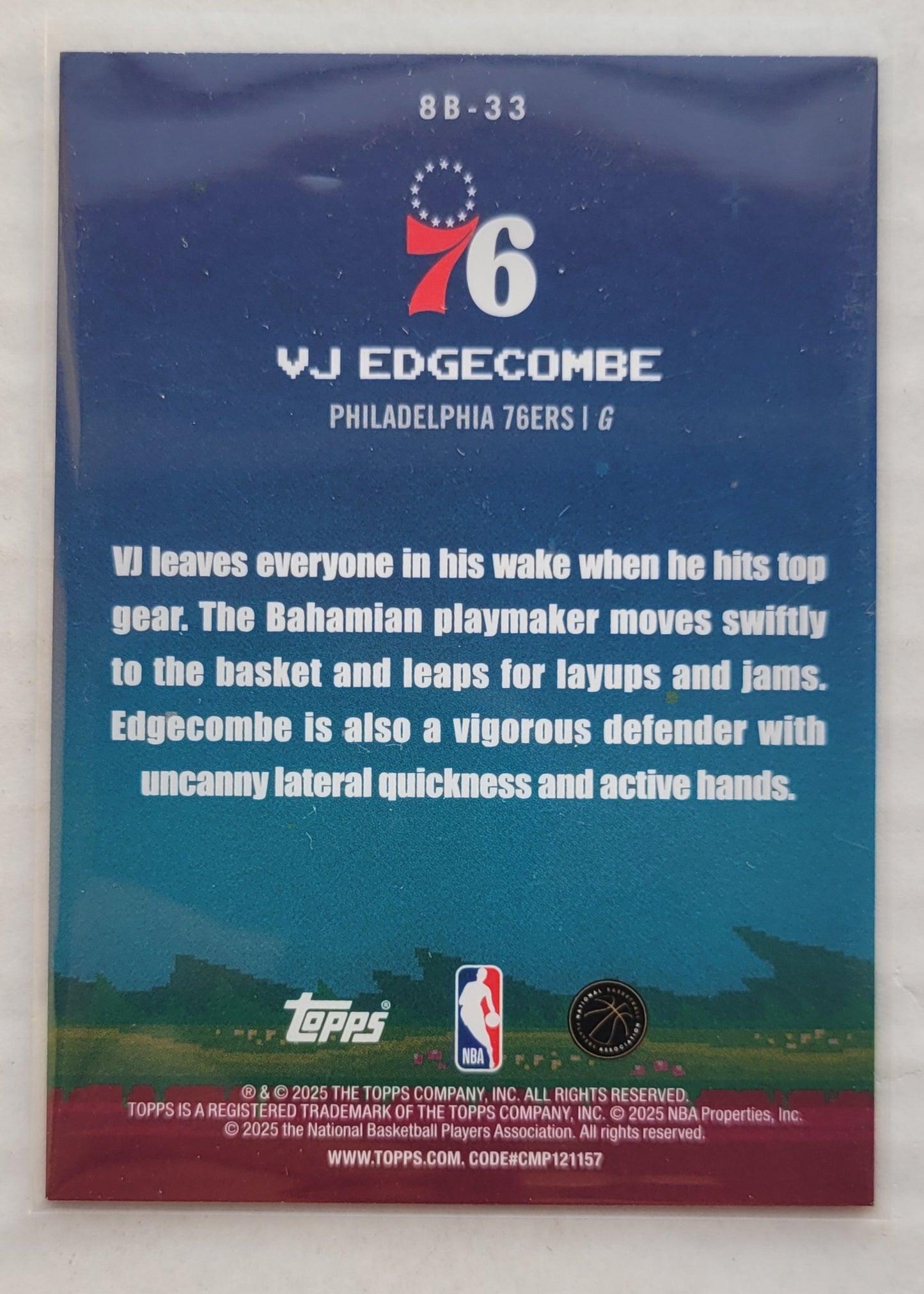 VJ Edgecombe - 2025-26 Topps 8-Bit Ballers #8B33
