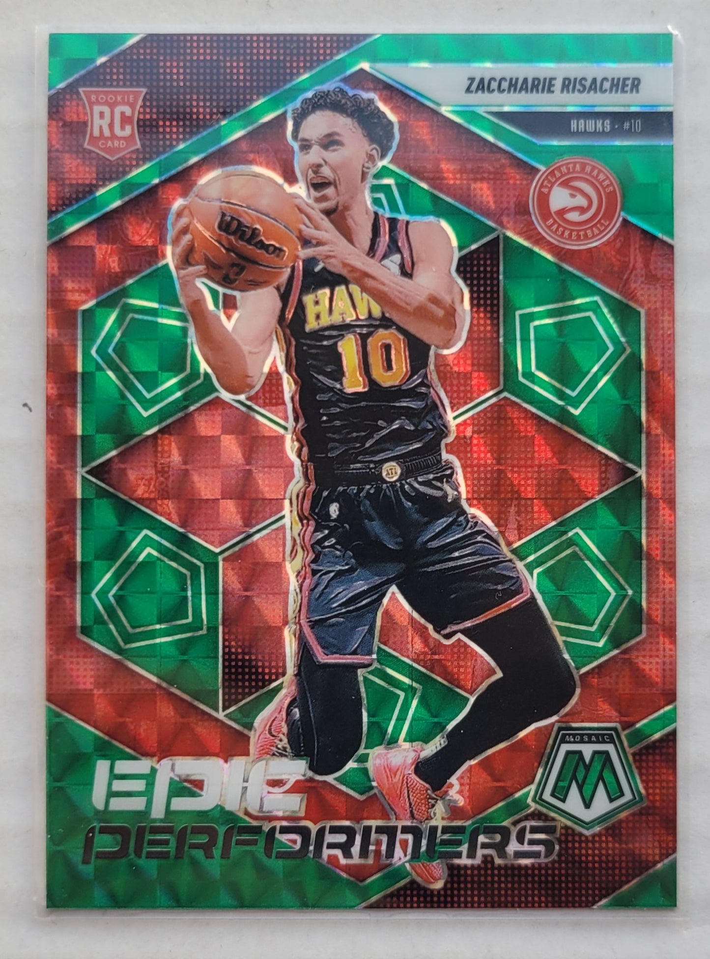 Zaccharie Risacher - 2024-25 Panini Mosaic Epic Performers Mosaic Green #11