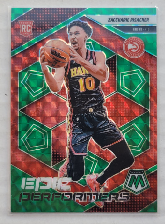 Zaccharie Risacher - 2024-25 Panini Mosaic Epic Performers Mosaic Green #11