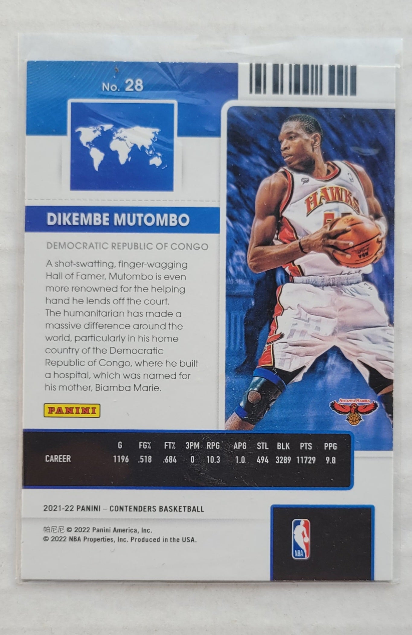 Dikembe Mutombo - 2021-22 Panini Contenders International Ticket #28
