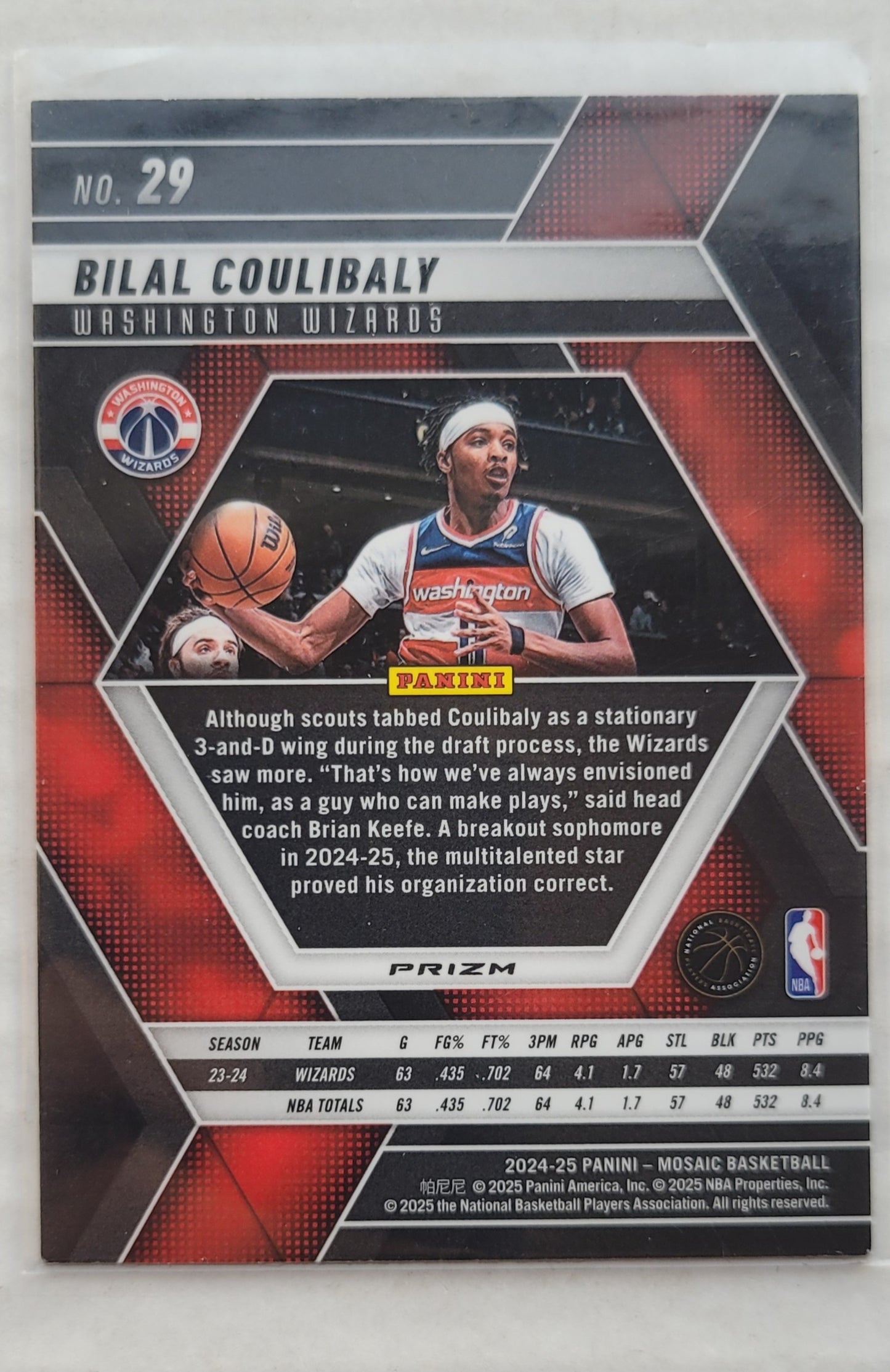 Bilal Coulibaly - 2024-25 Panini Mosaic Silver #29