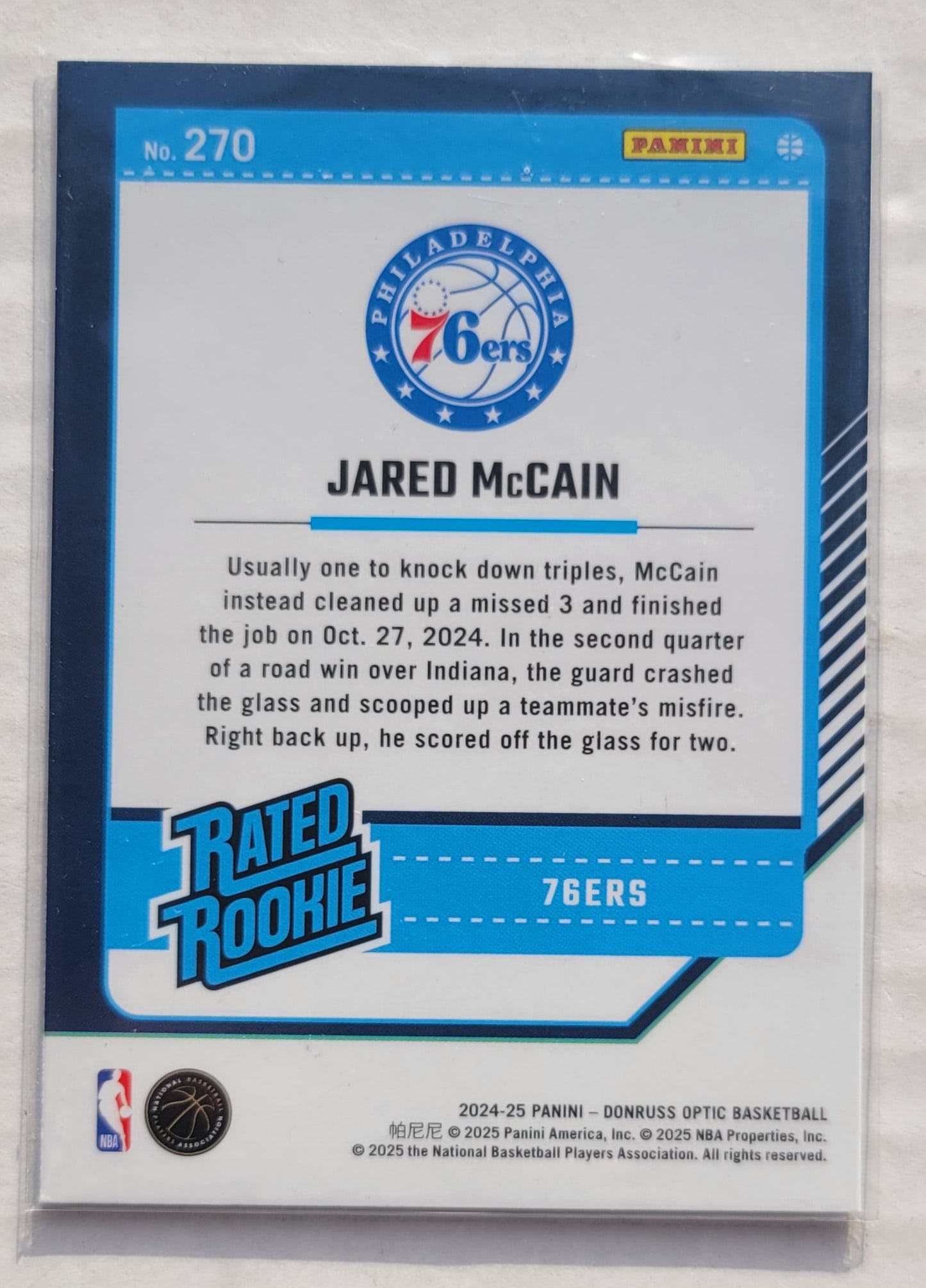 Jared McCain - 2024-25 Donruss Optic #270 RR RC