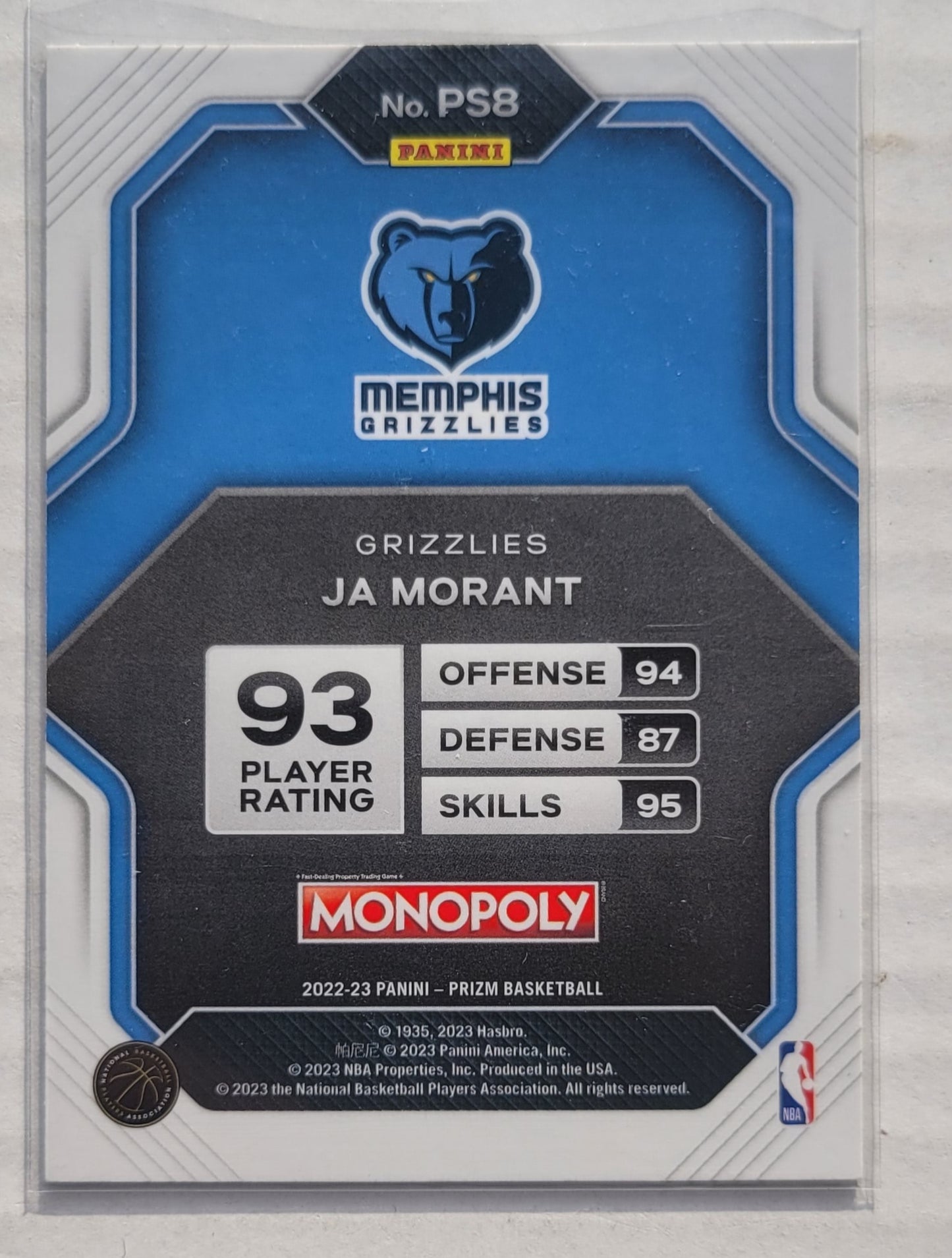 Ja Morant - 2022-23 Panini Prizm Monopoly All-Stars #PS8